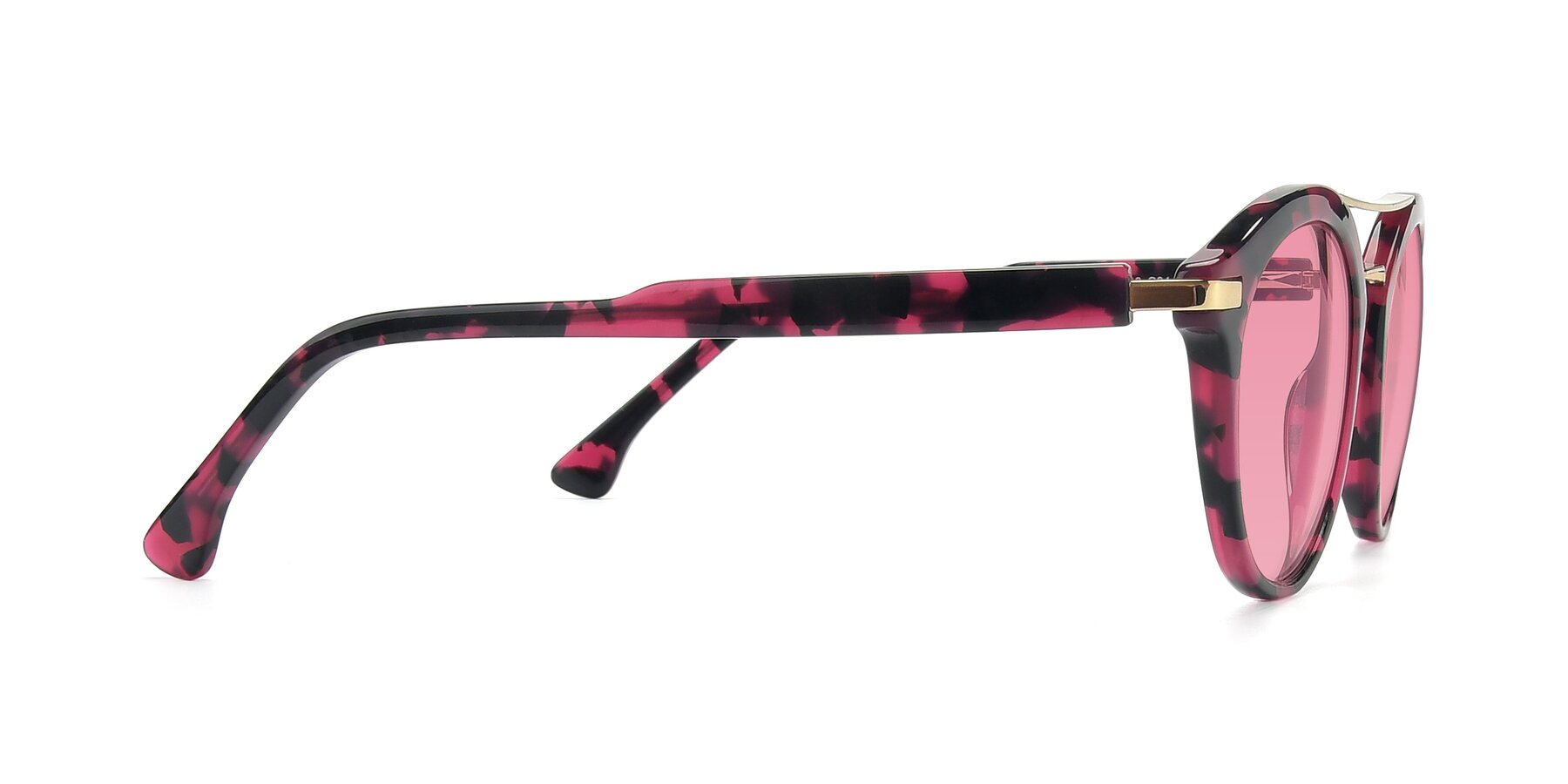 Side of 17236 in Wine Tortoise with Pink Tinted Lenses