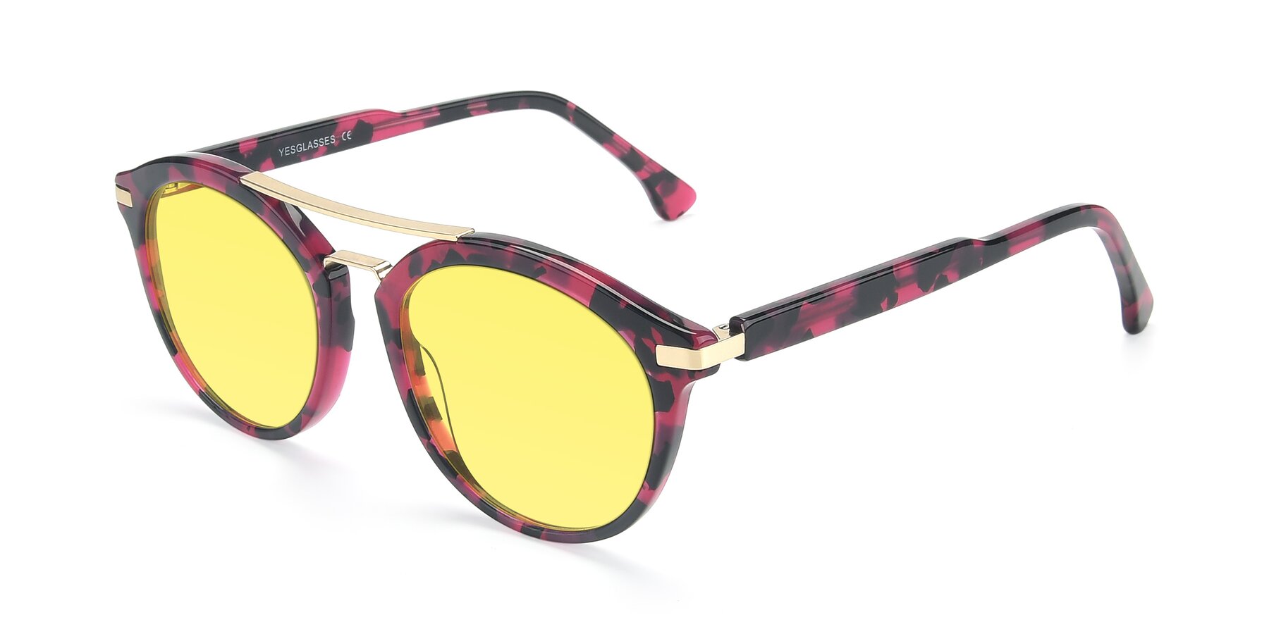 Angle of 17236 in Wine Tortoise with Medium Yellow Tinted Lenses