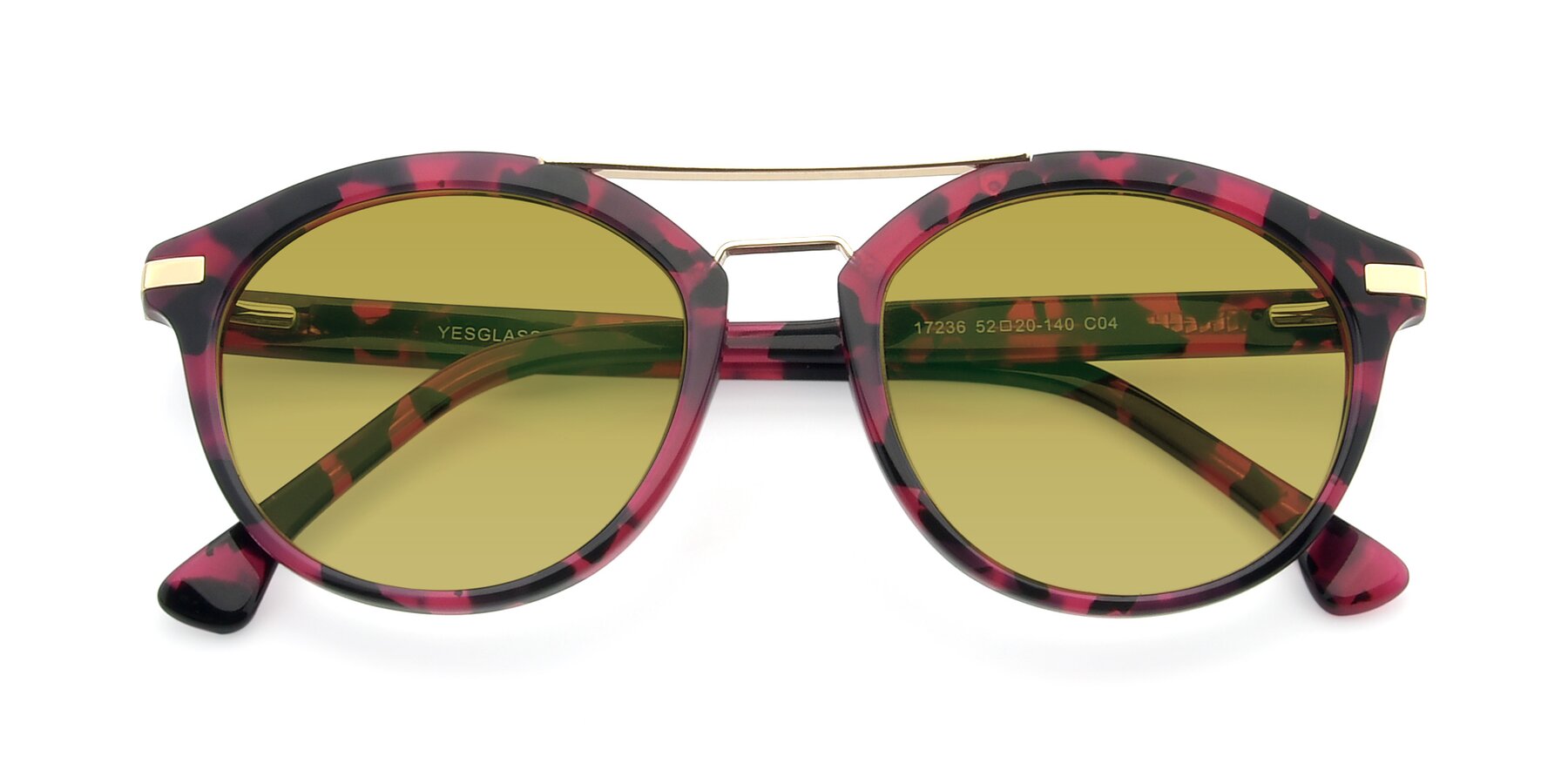 Folded Front of 17236 in Wine Tortoise with Champagne Tinted Lenses