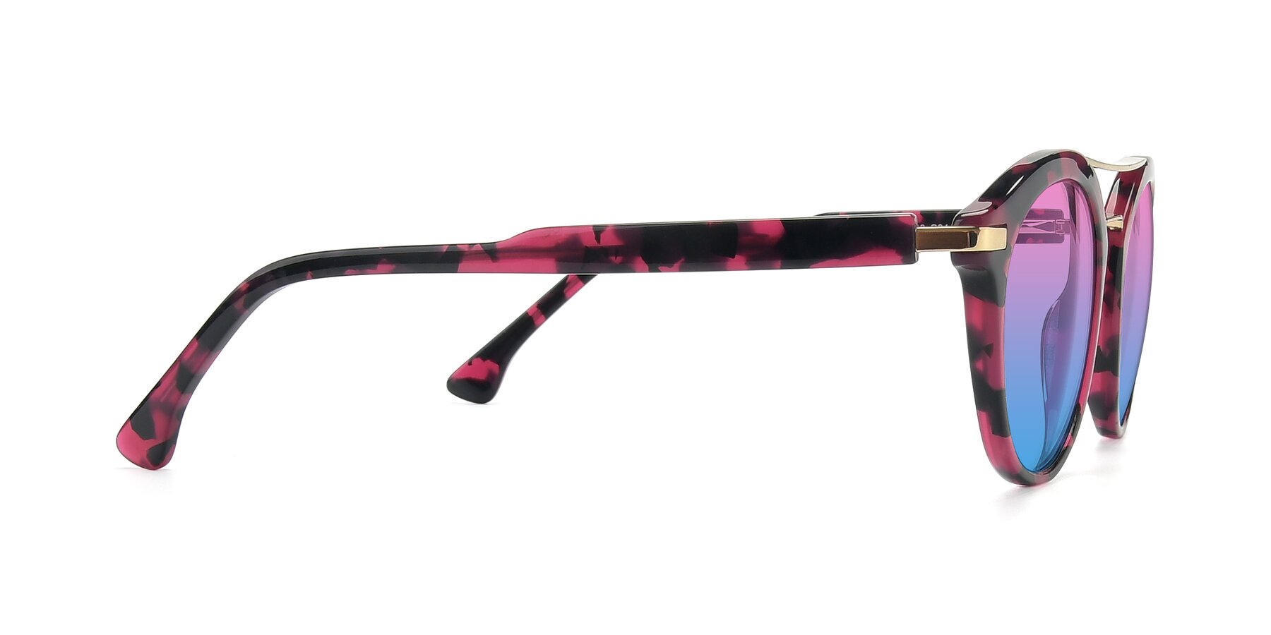 Side of 17236 in Wine Tortoise with Pink / Blue Gradient Lenses