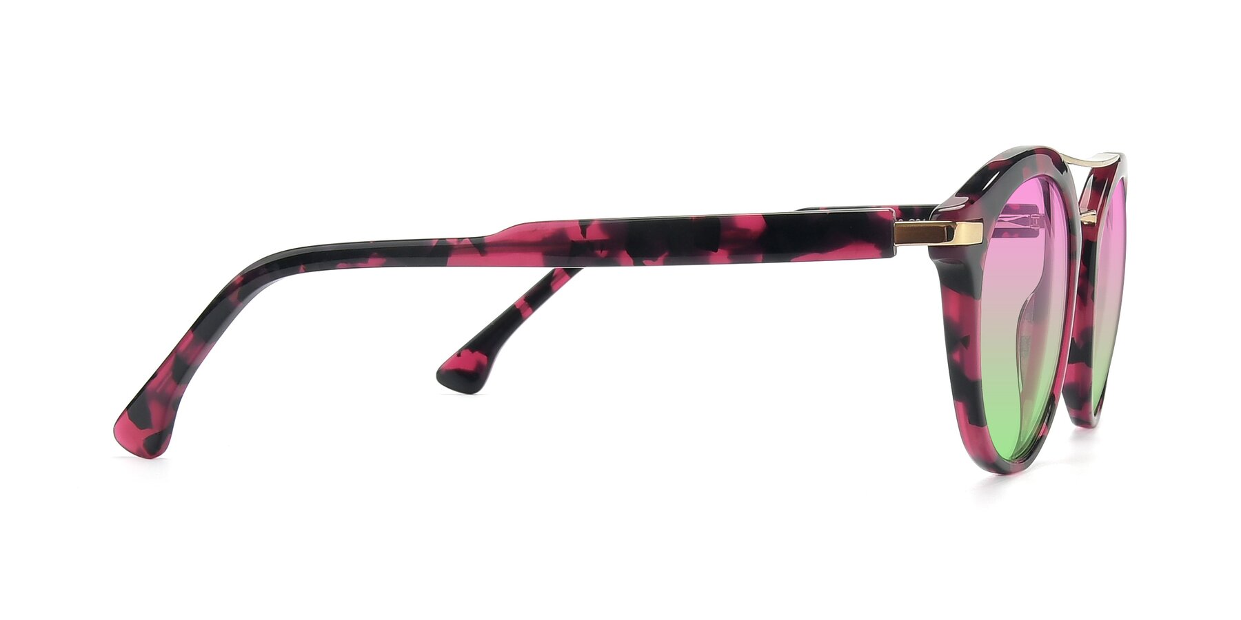 Side of 17236 in Wine Tortoise with Pink / Green Gradient Lenses