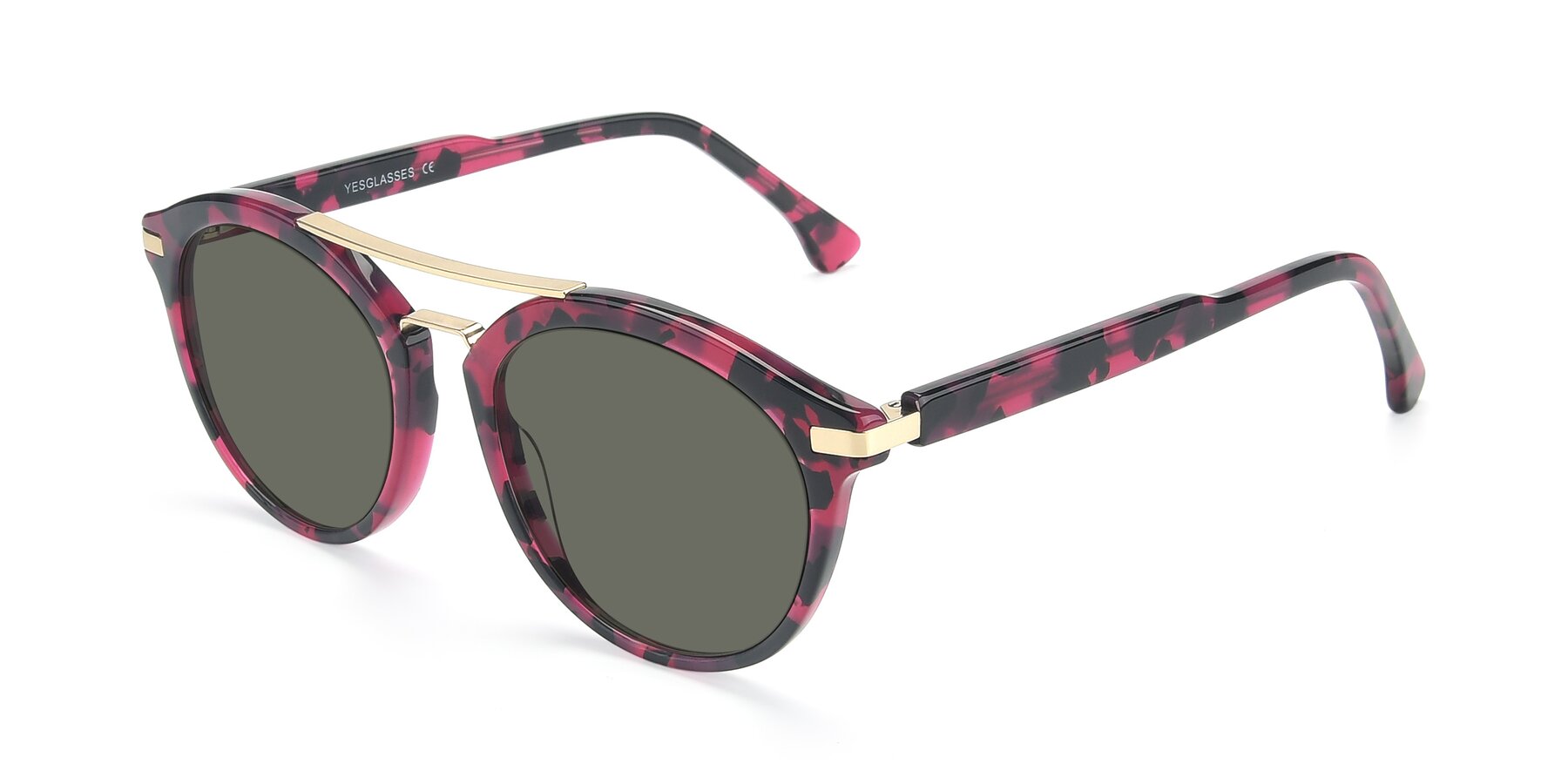 Angle of 17236 in Wine Tortoise with Gray Polarized Lenses