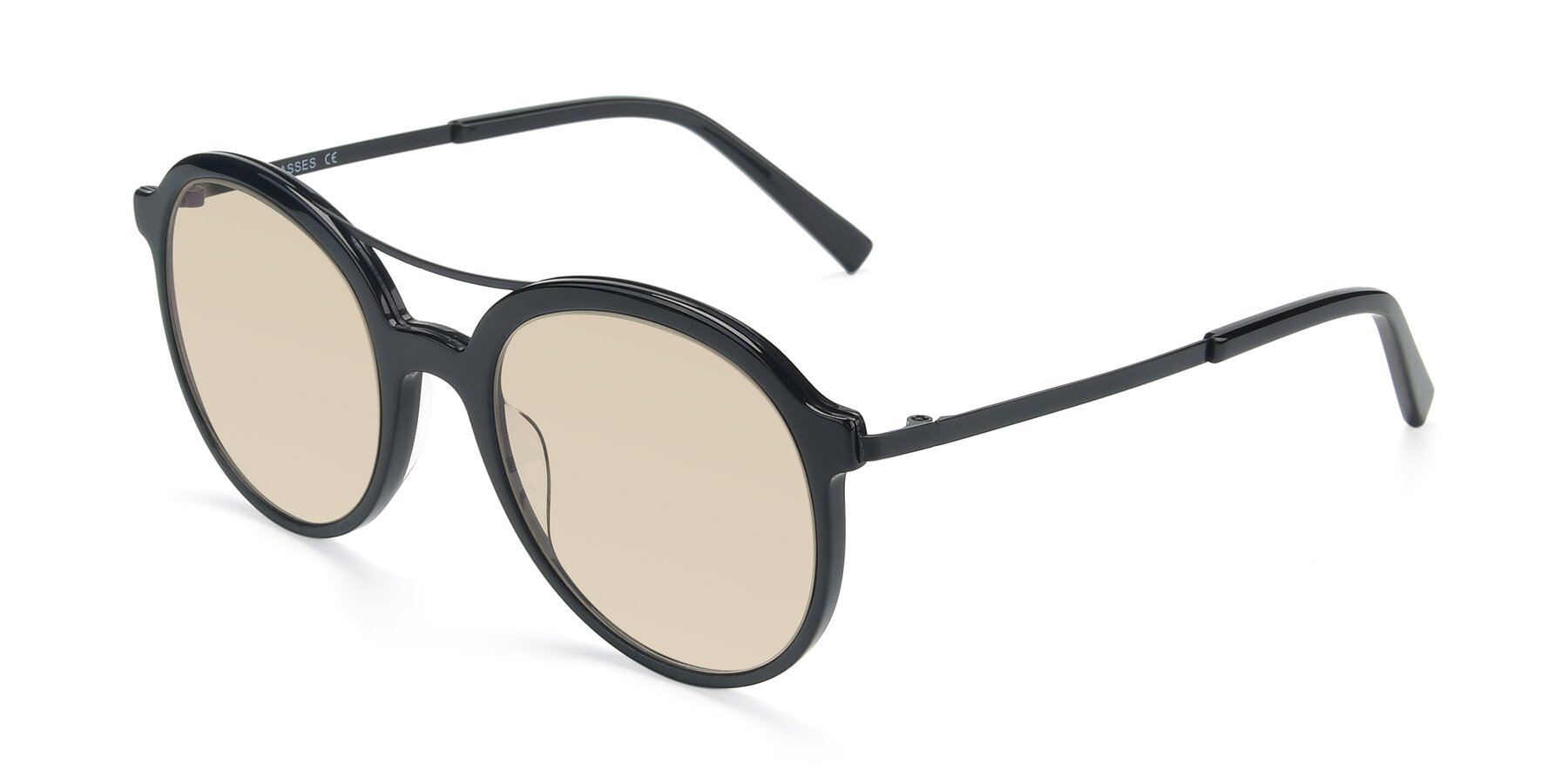 Angle of 17268 in Black with Light Brown Tinted Lenses