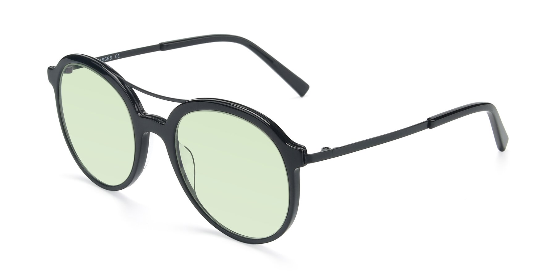 Angle of 17268 in Black with Light Green Tinted Lenses