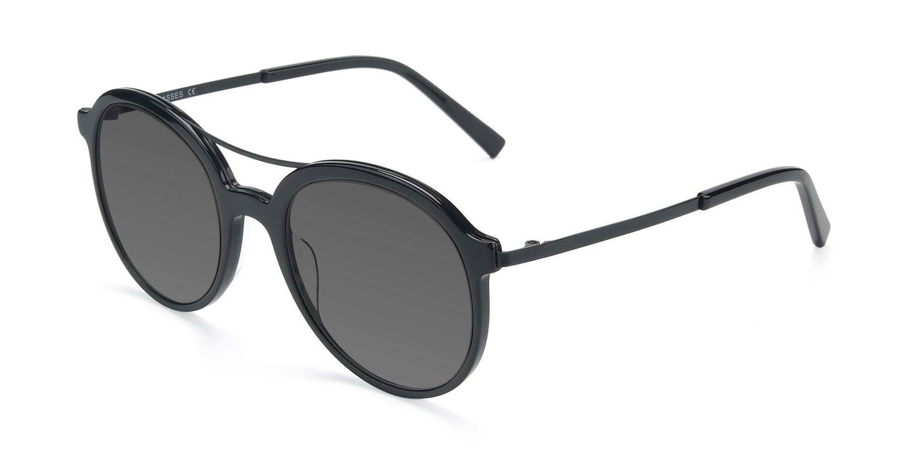 Angle of 17268 in Black with Medium Gray Tinted Lenses
