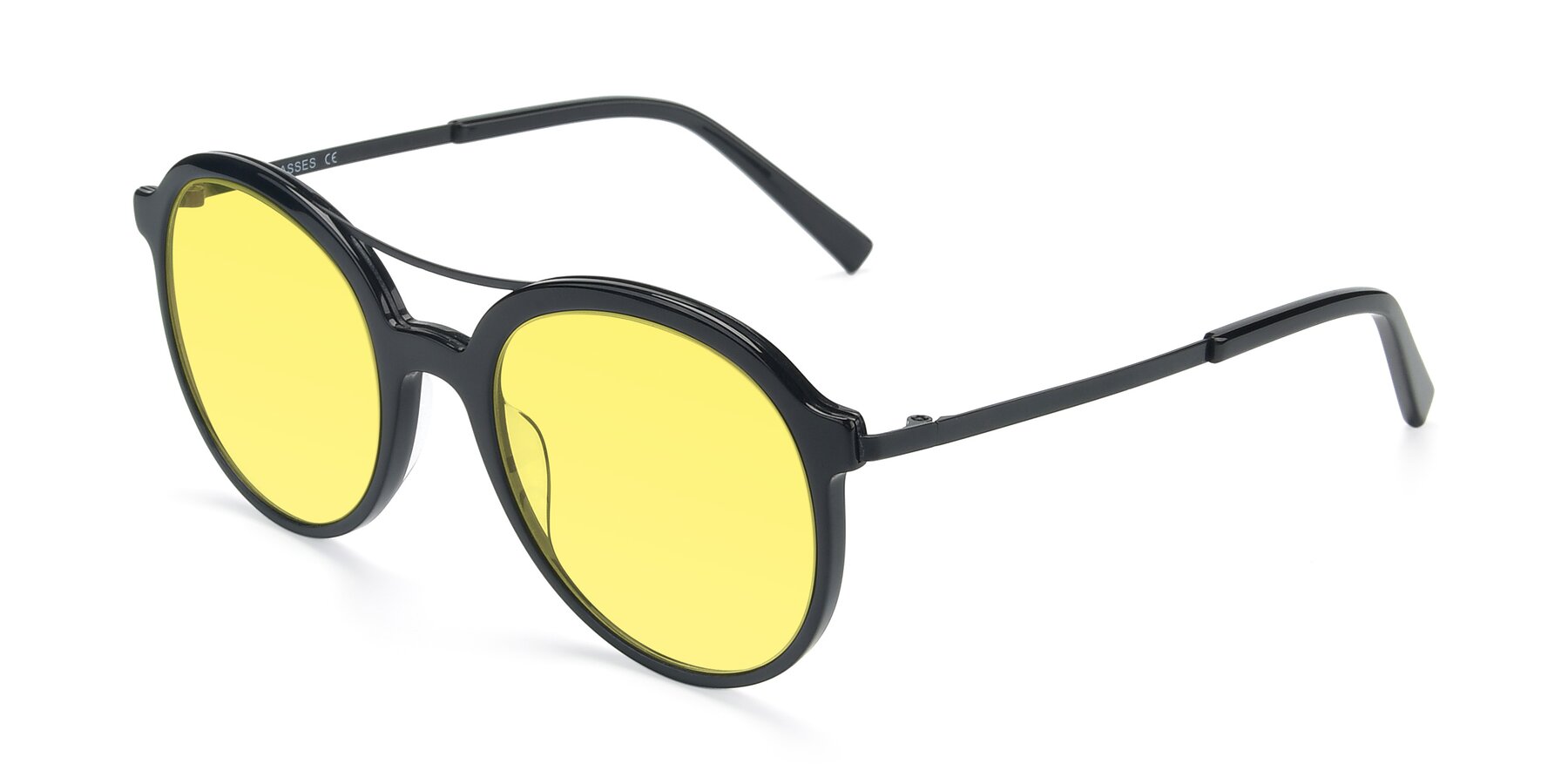 Angle of 17268 in Black with Medium Yellow Tinted Lenses