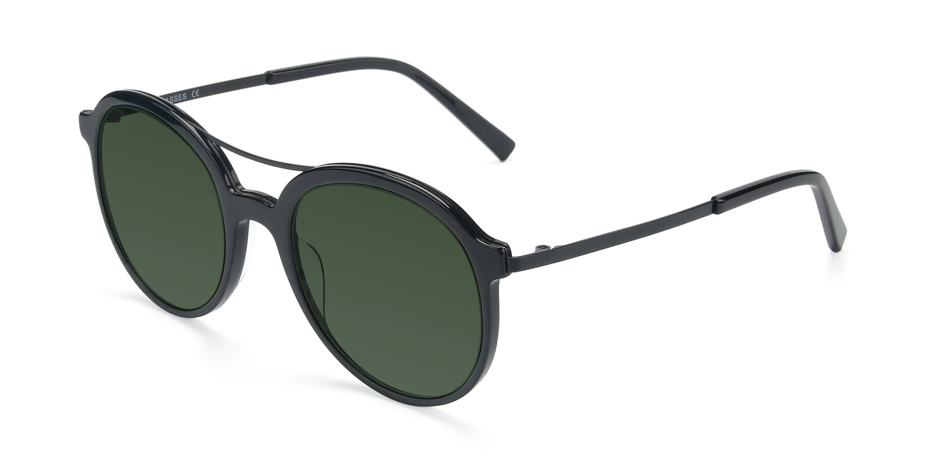 Angle of 17268 in Black with Green Tinted Lenses