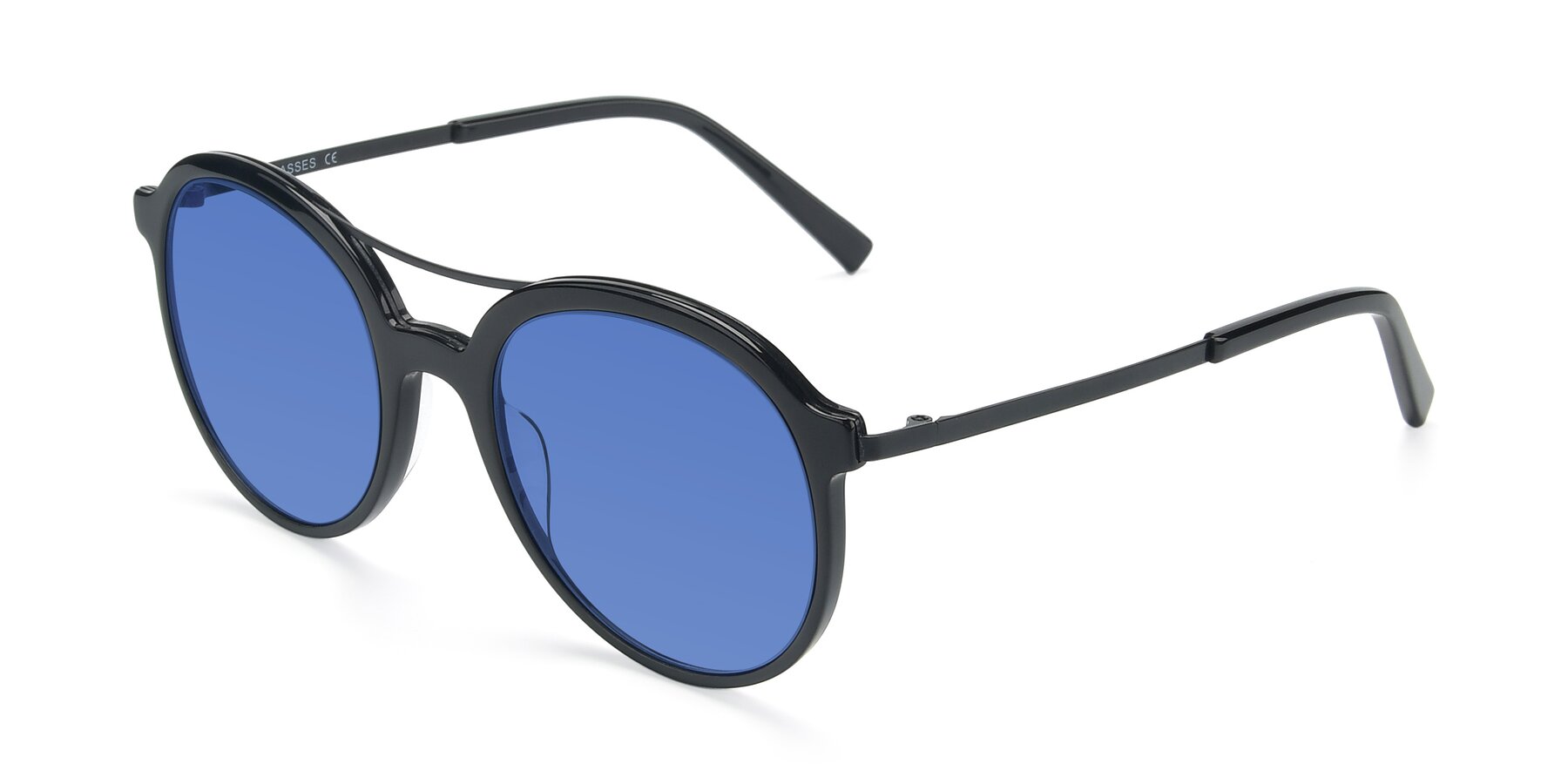 Angle of 17268 in Black with Blue Tinted Lenses