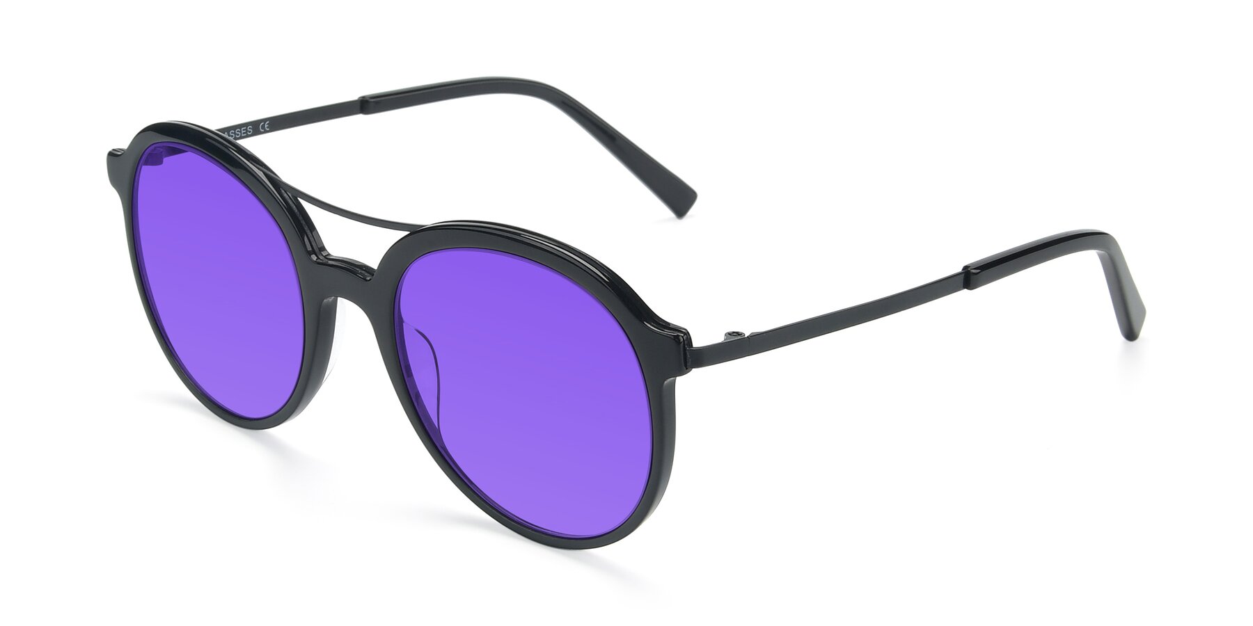 Angle of 17268 in Black with Purple Tinted Lenses
