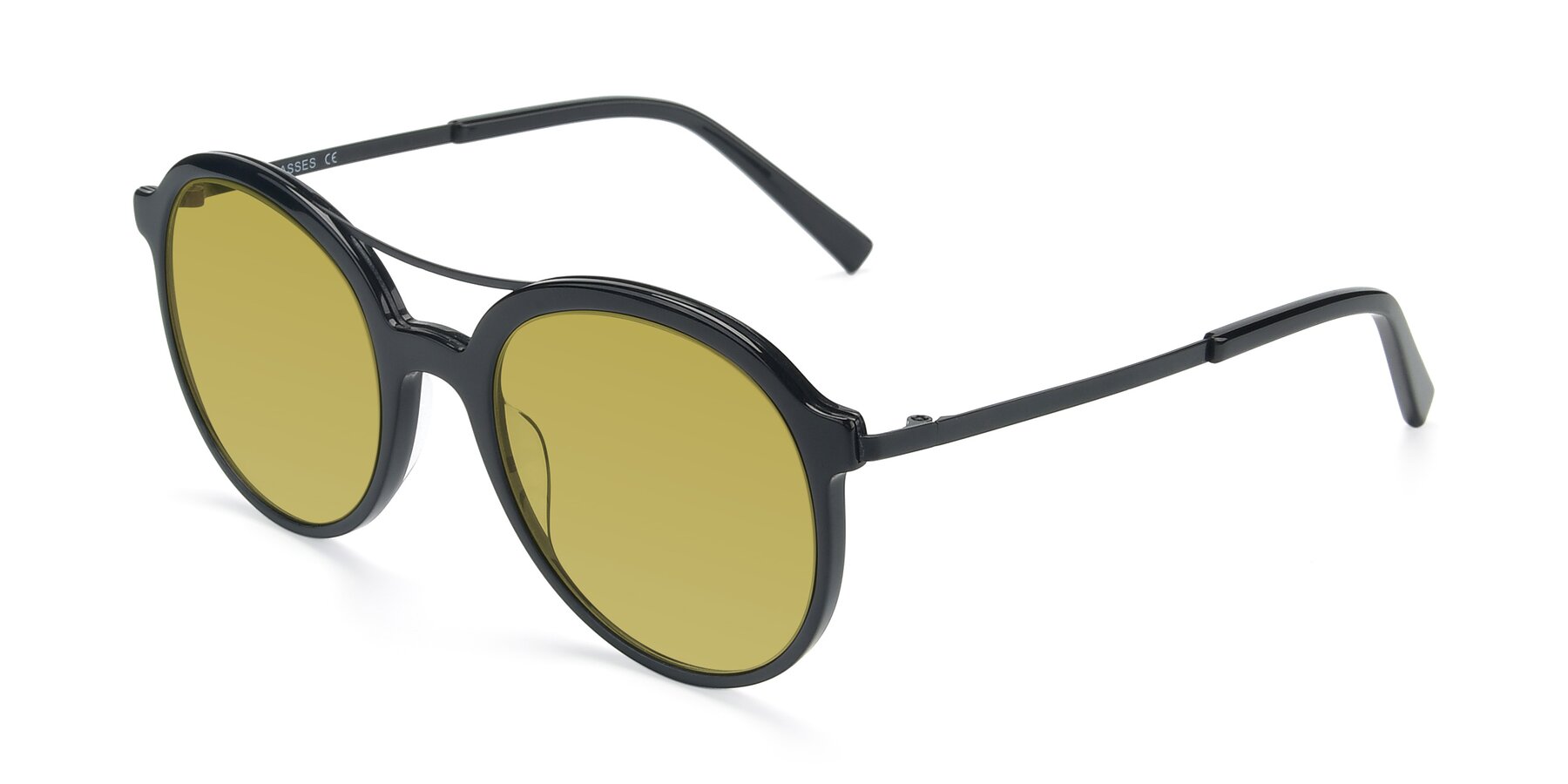 Angle of 17268 in Black with Champagne Tinted Lenses
