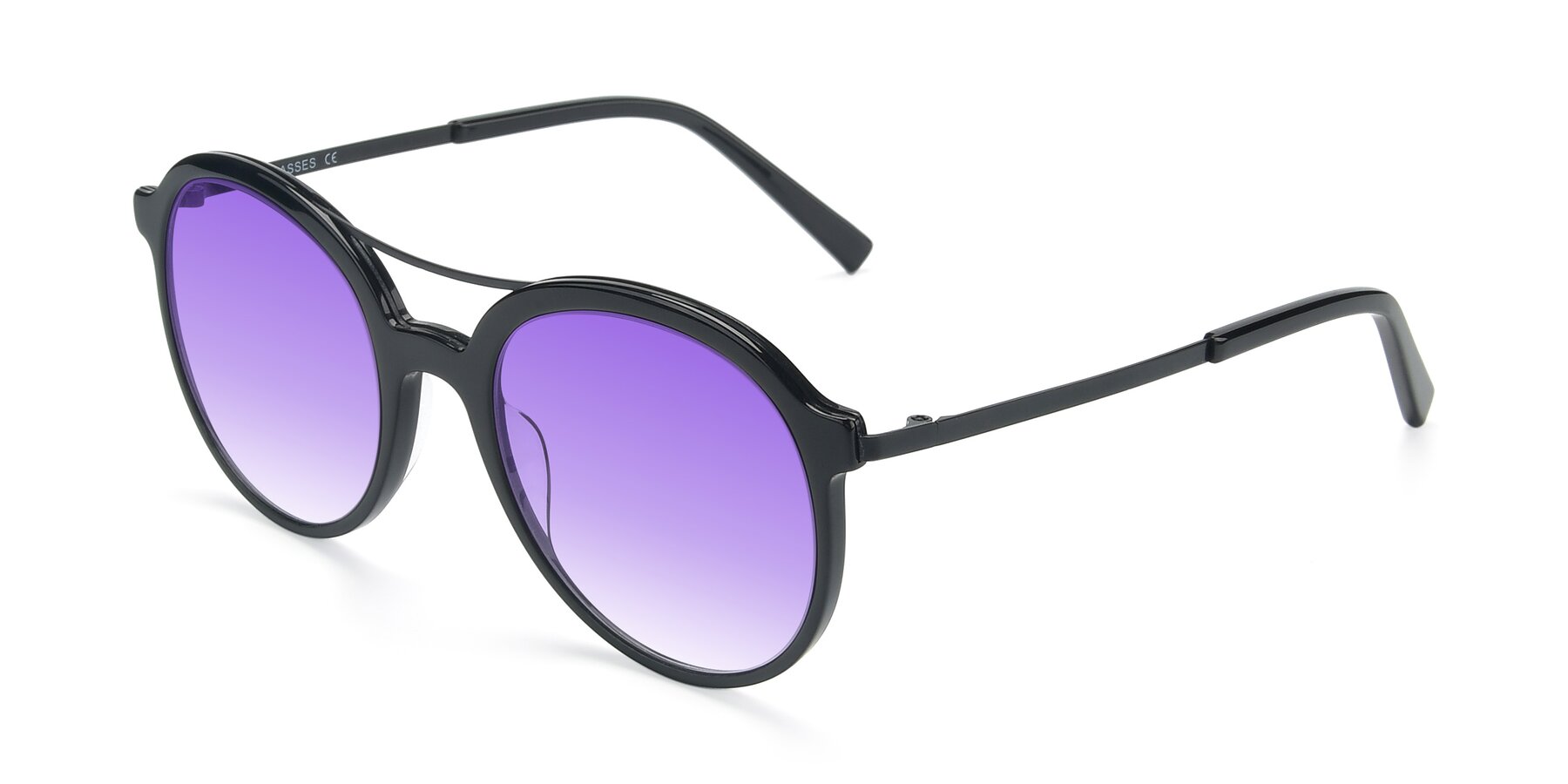 Angle of 17268 in Black with Purple Gradient Lenses