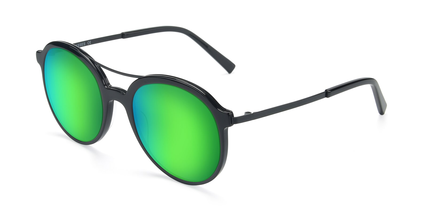 Angle of 17268 in Black with Green Mirrored Lenses