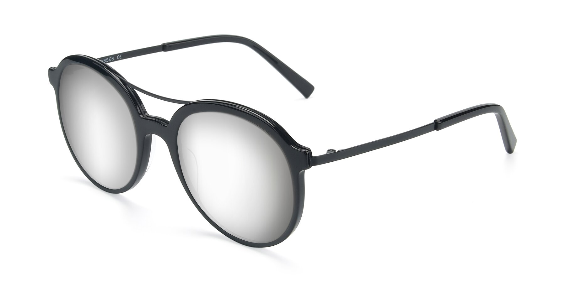 Angle of 17268 in Black with Silver Mirrored Lenses