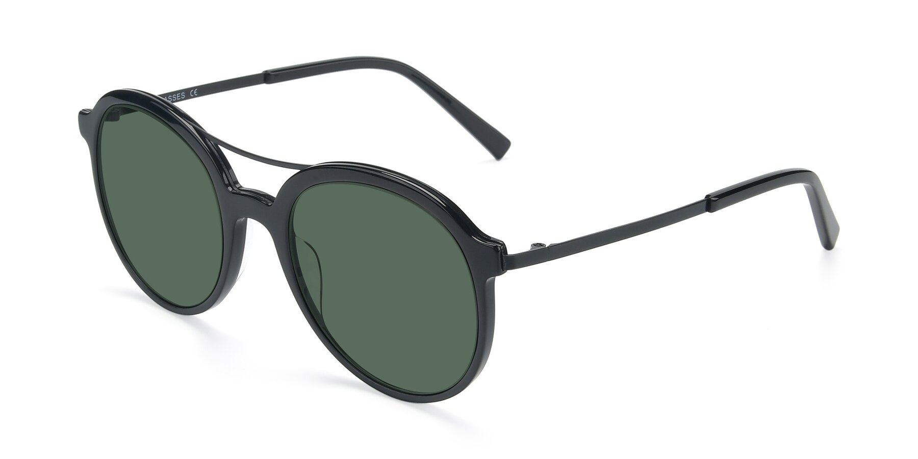 Angle of 17268 in Black with Green Polarized Lenses