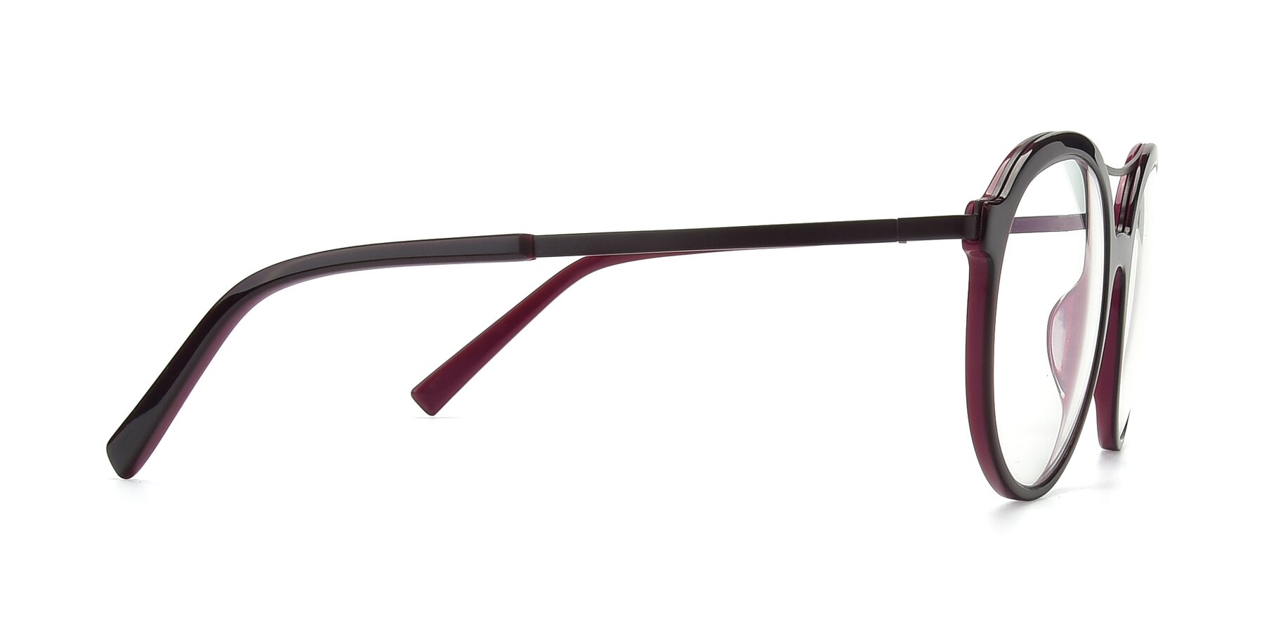 Side of 17268 in Wine with Clear Eyeglass Lenses