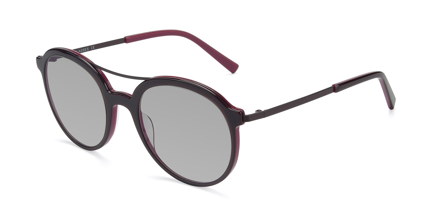 Angle of 17268 in Wine with Light Gray Tinted Lenses