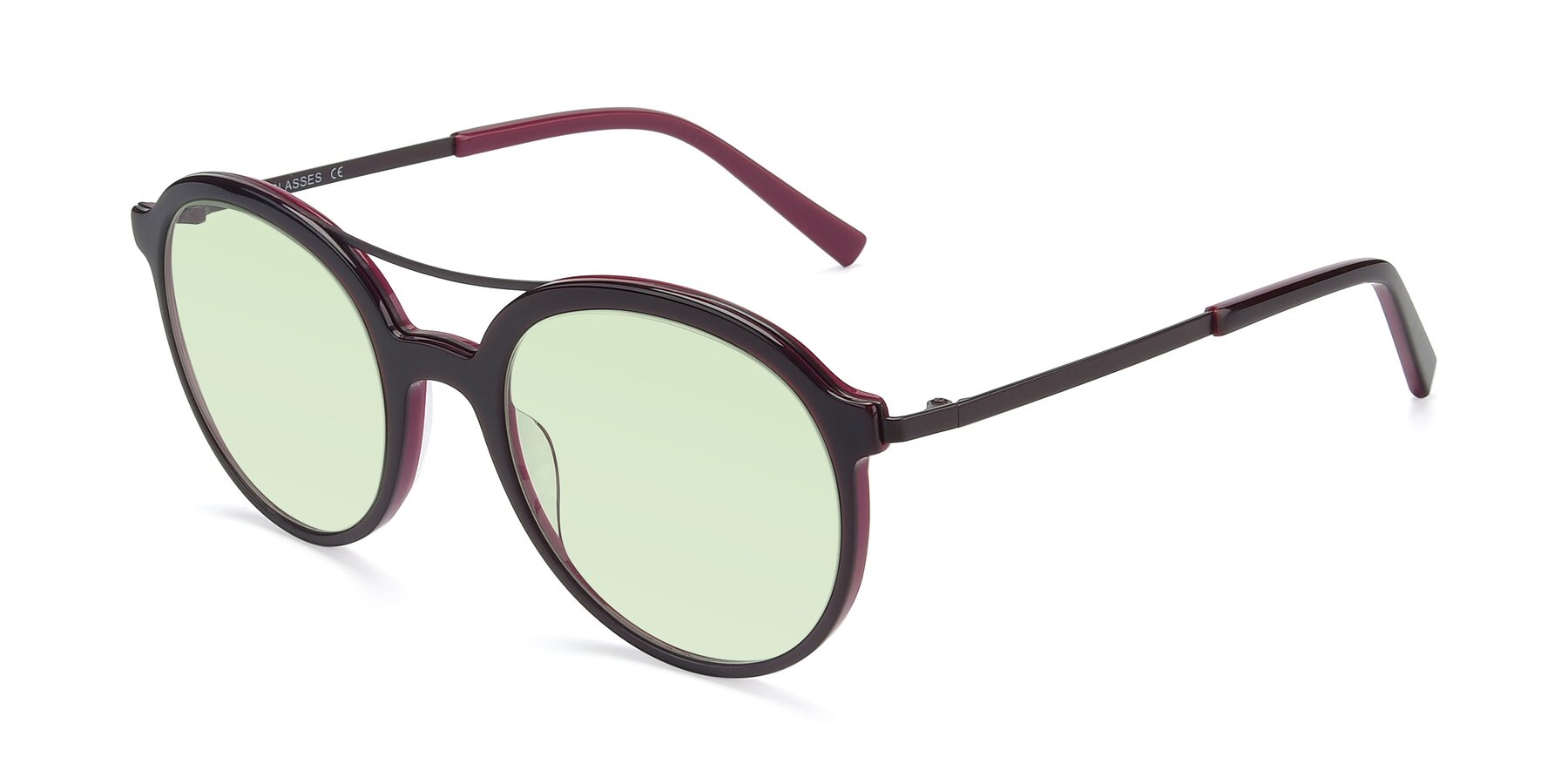 Angle of 17268 in Wine with Light Green Tinted Lenses
