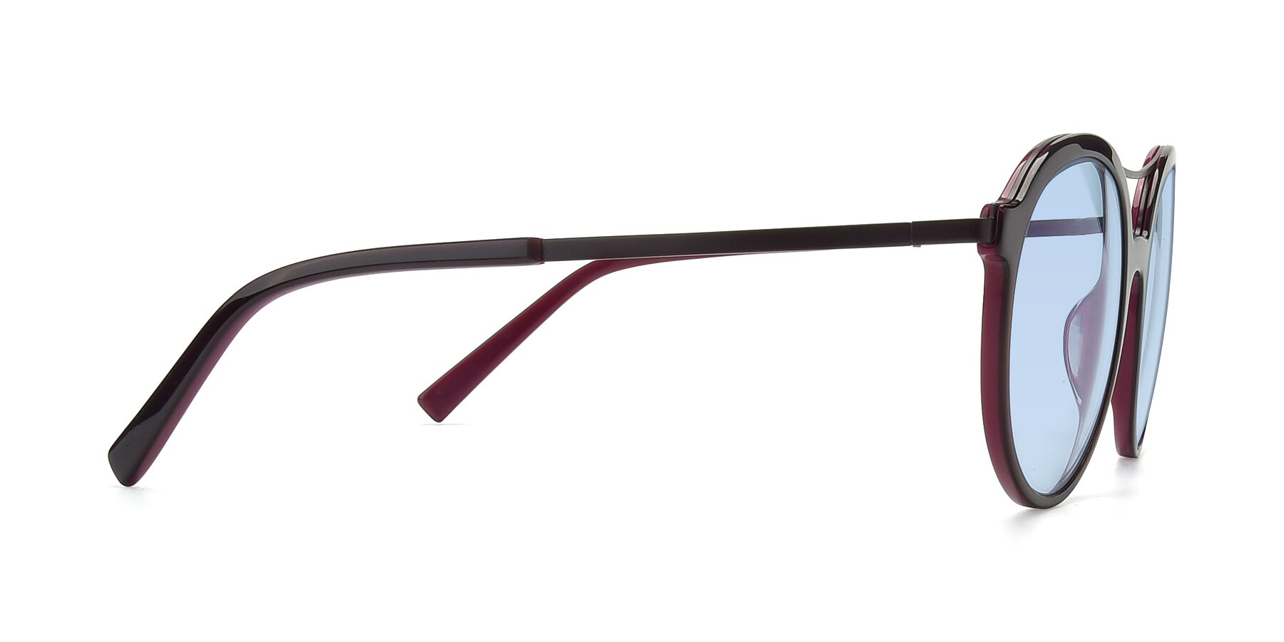 Side of 17268 in Wine with Light Blue Tinted Lenses