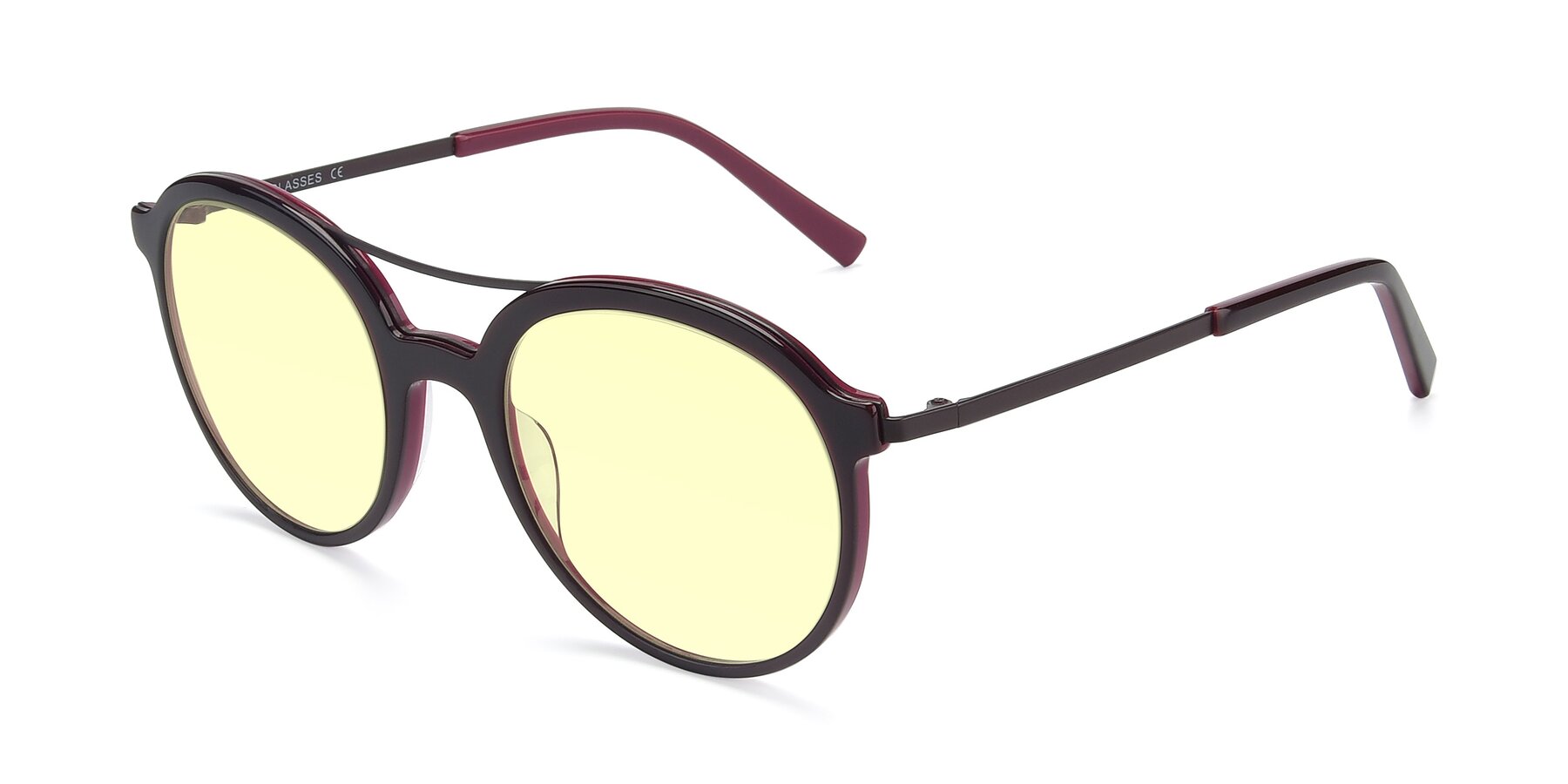 Angle of 17268 in Wine with Light Yellow Tinted Lenses