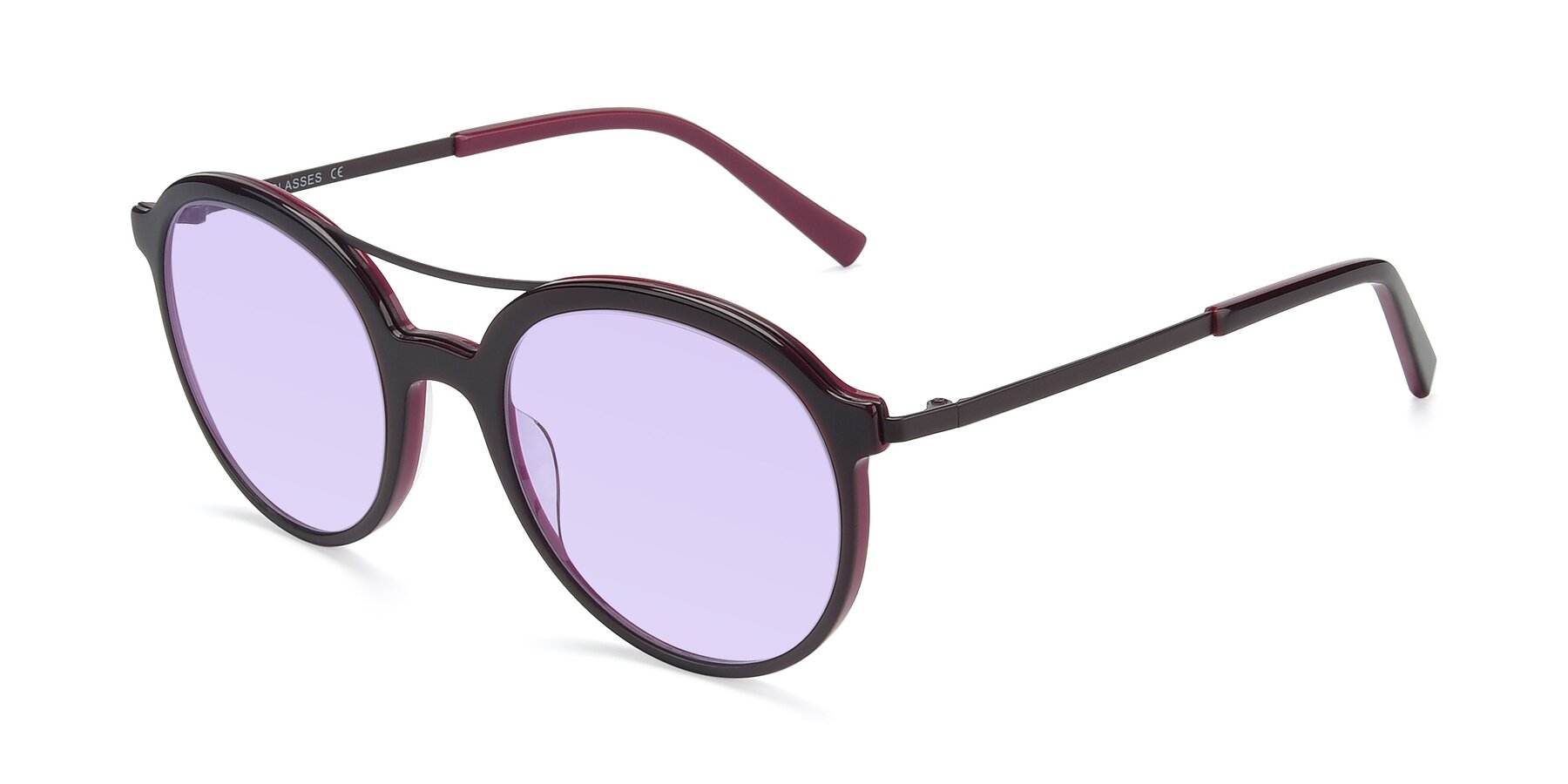 Angle of 17268 in Wine with Light Purple Tinted Lenses