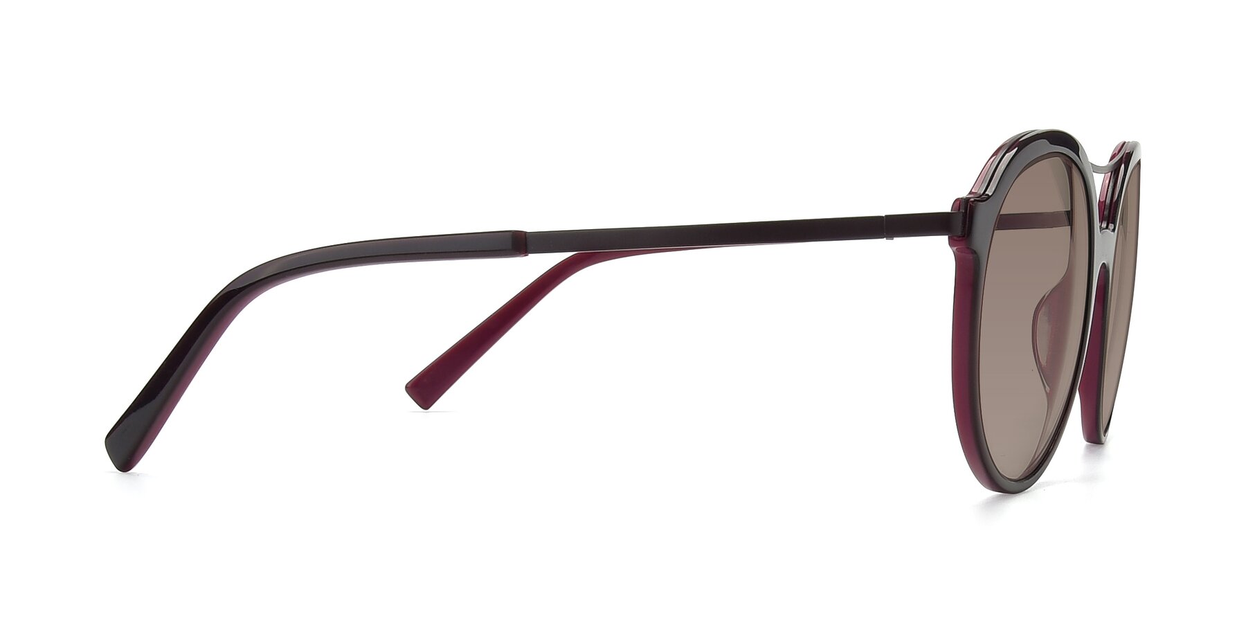 Side of 17268 in Wine with Medium Brown Tinted Lenses