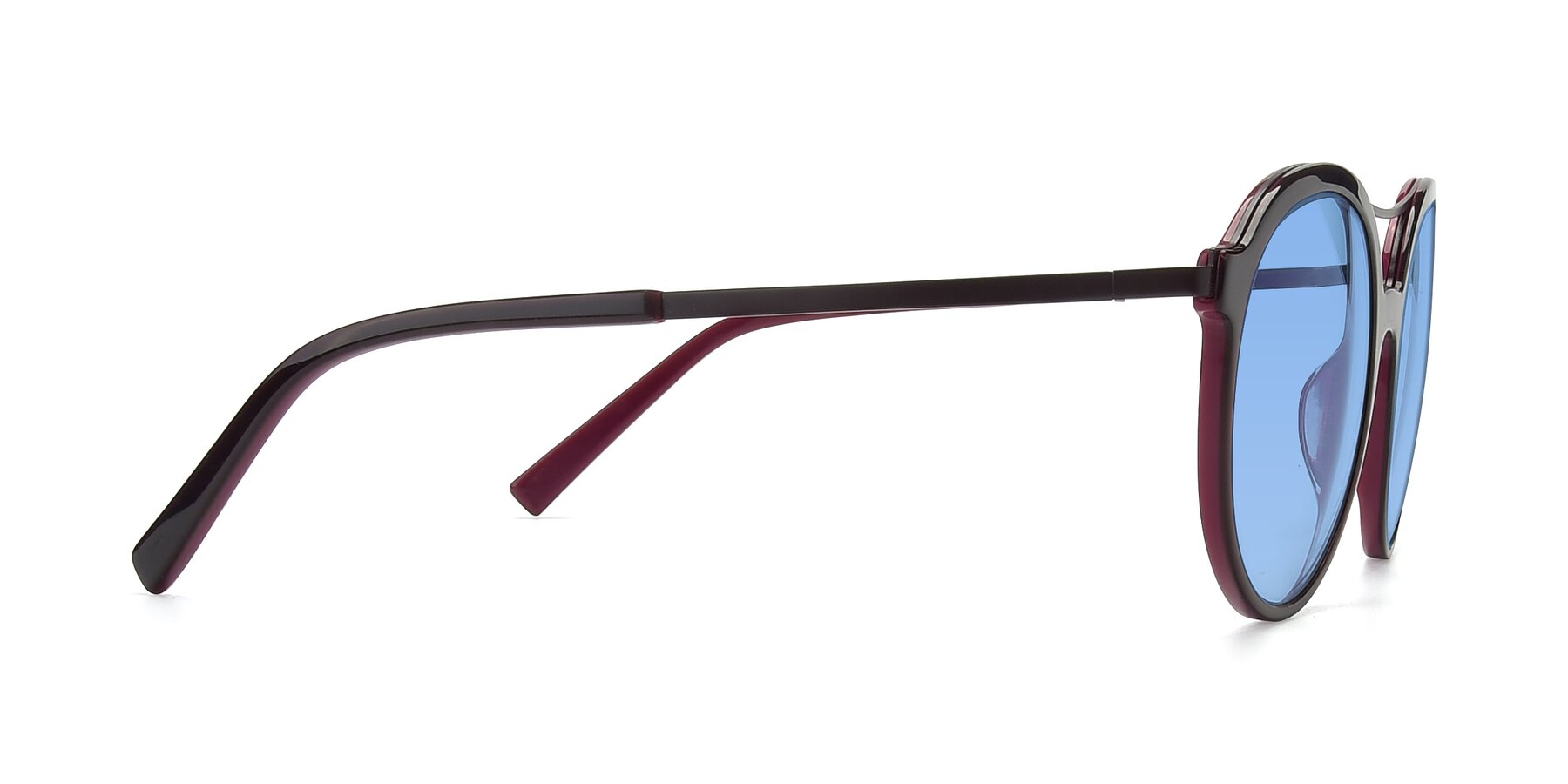 Side of 17268 in Wine with Medium Blue Tinted Lenses