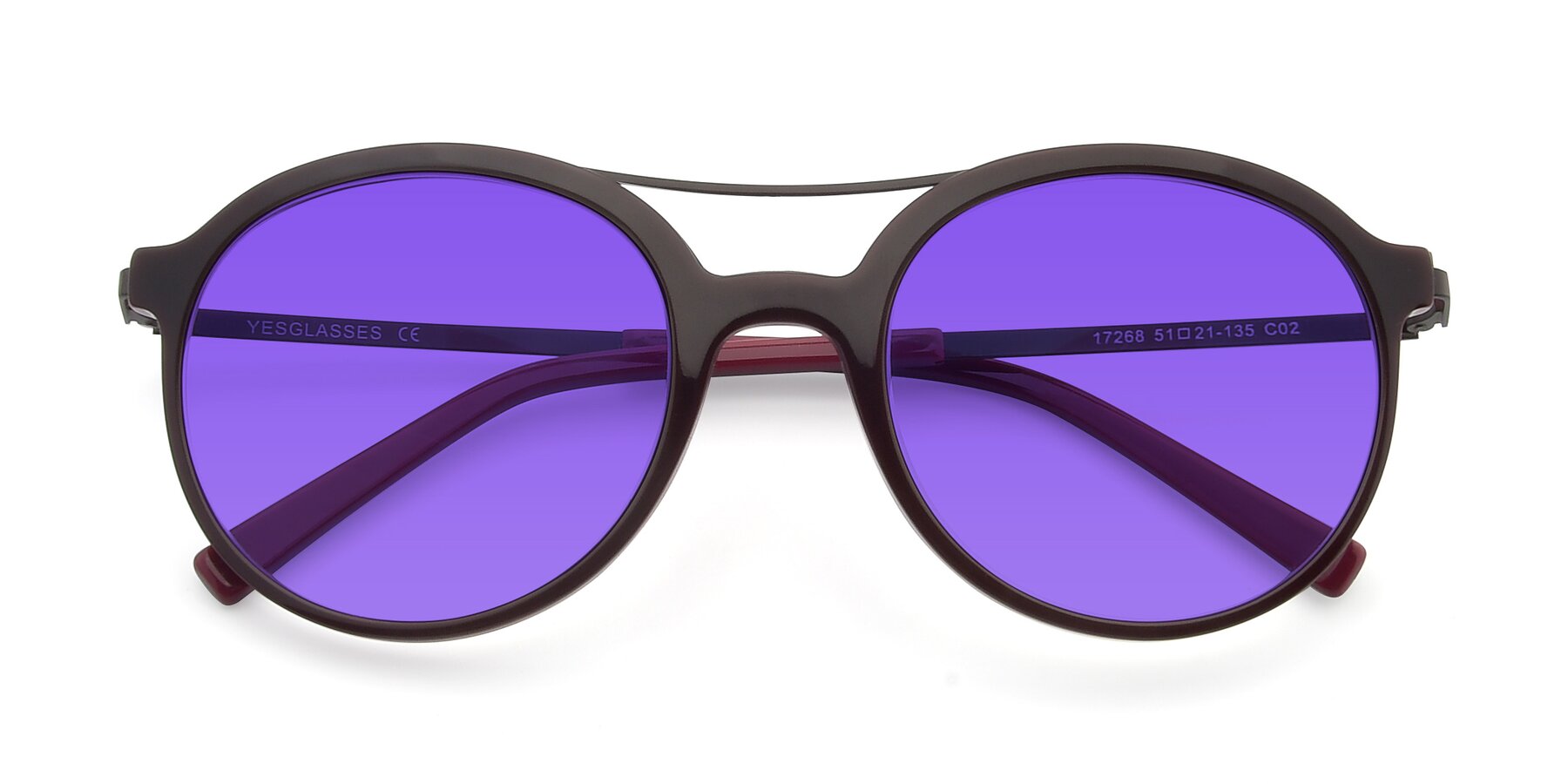Folded Front of 17268 in Wine with Purple Tinted Lenses