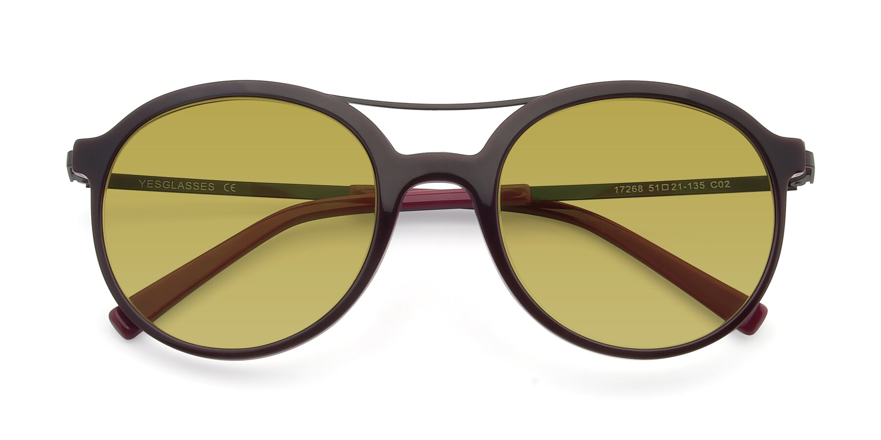 Folded Front of 17268 in Wine with Champagne Tinted Lenses