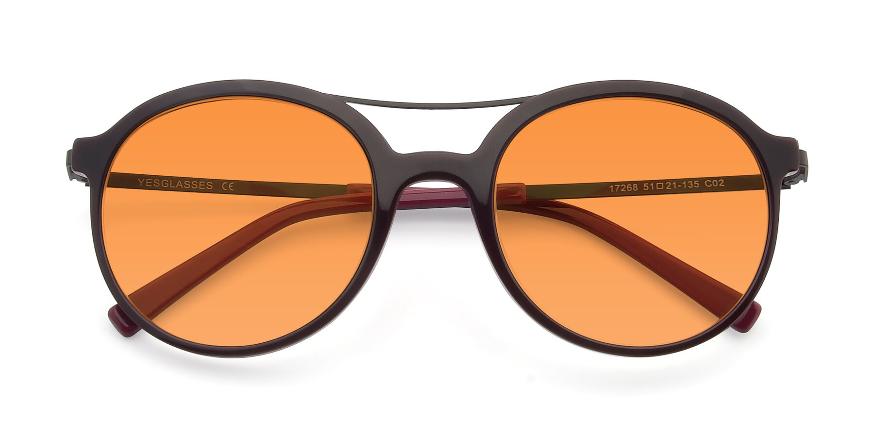 Folded Front of 17268 in Wine with Orange Tinted Lenses