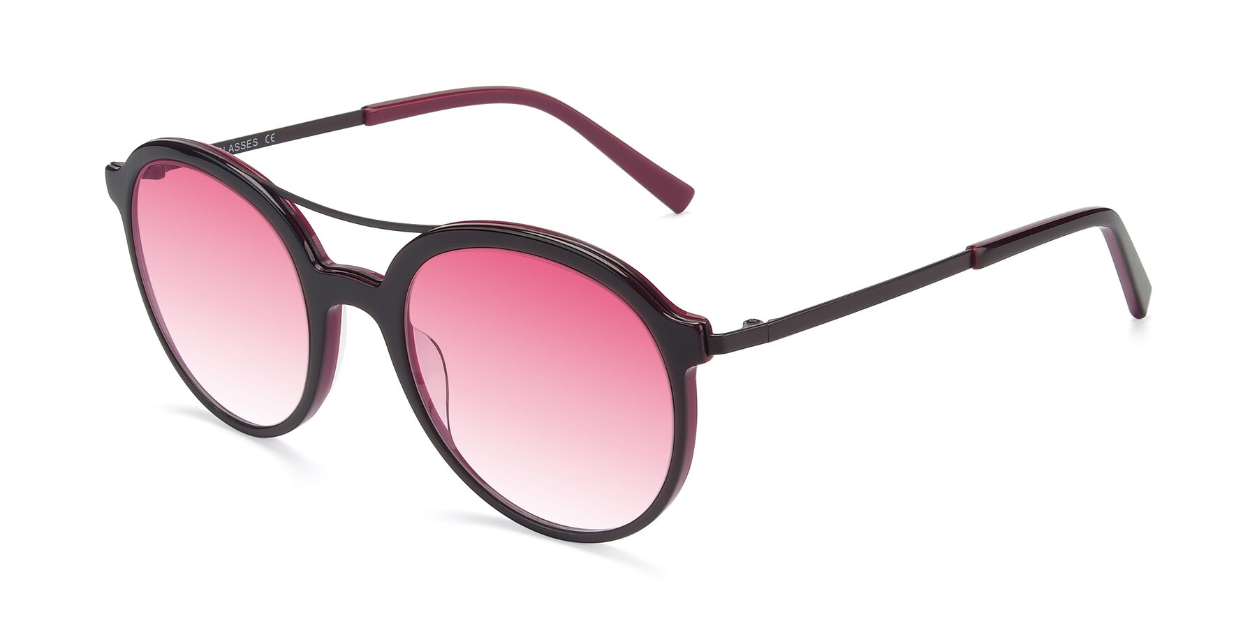 Angle of 17268 in Wine with Pink Gradient Lenses