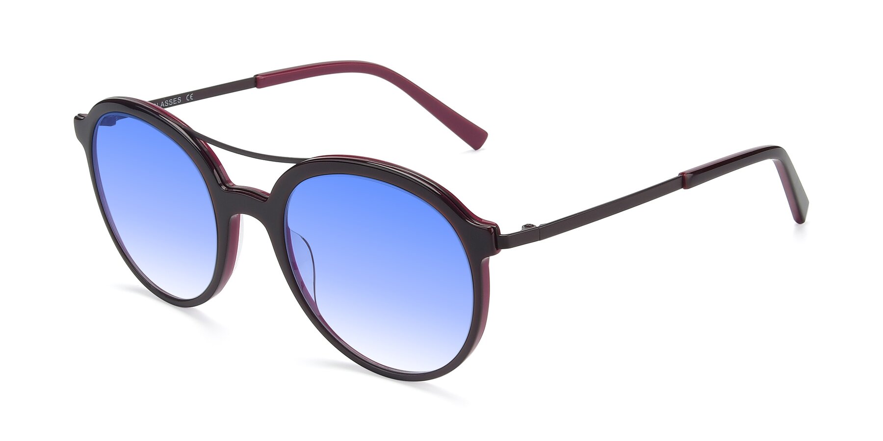 Angle of 17268 in Wine with Blue Gradient Lenses