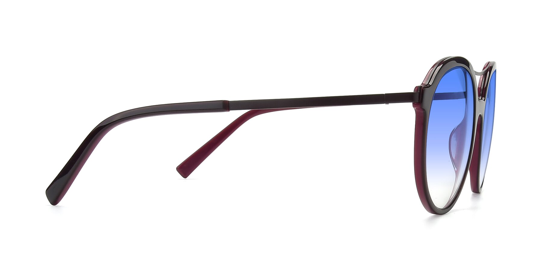 Side of 17268 in Wine with Blue Gradient Lenses