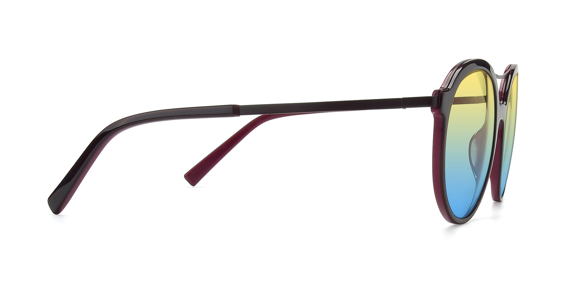 Side of 17268 in Wine with Yellow / Blue Gradient Lenses