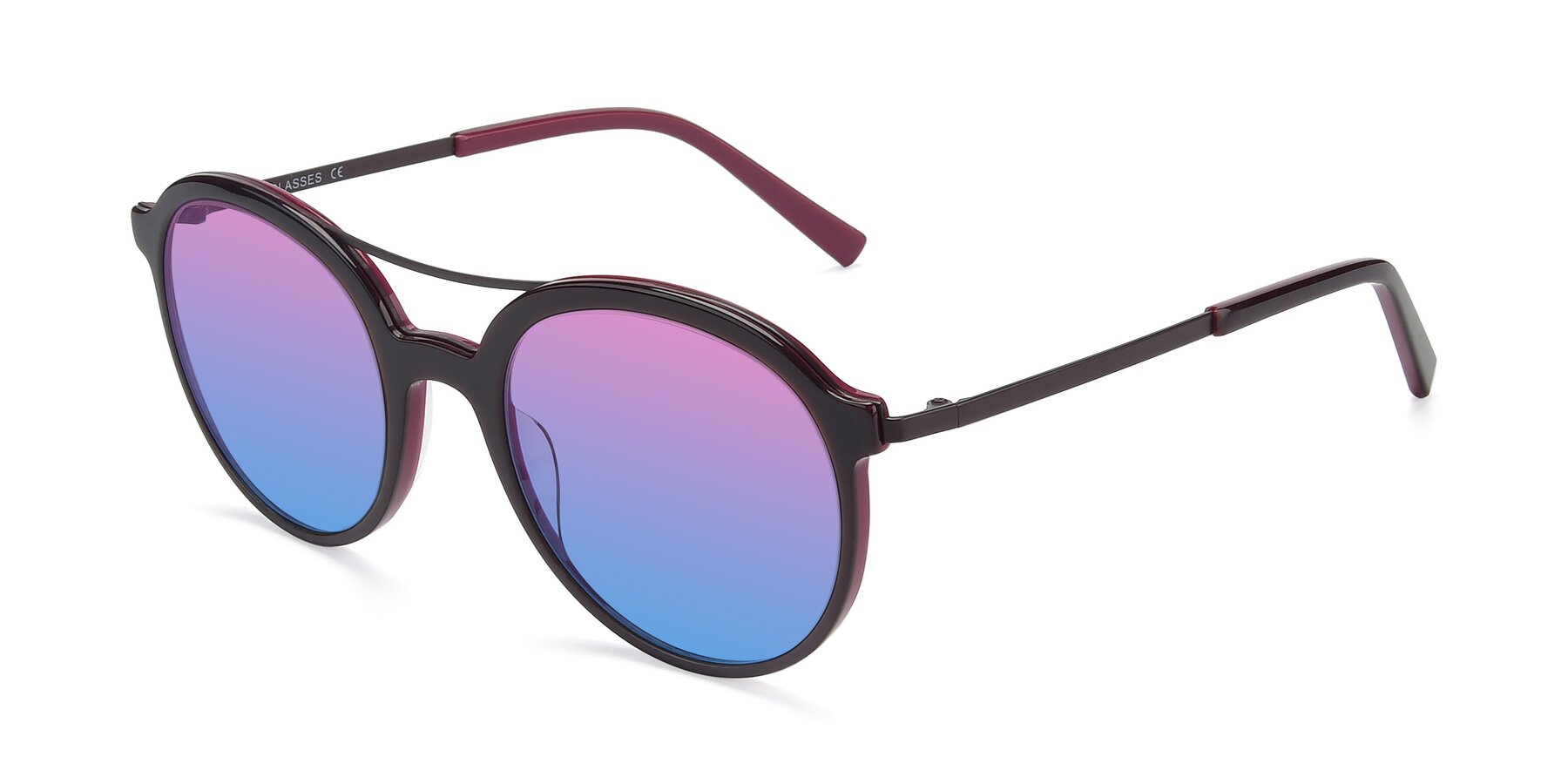 Angle of 17268 in Wine with Pink / Blue Gradient Lenses