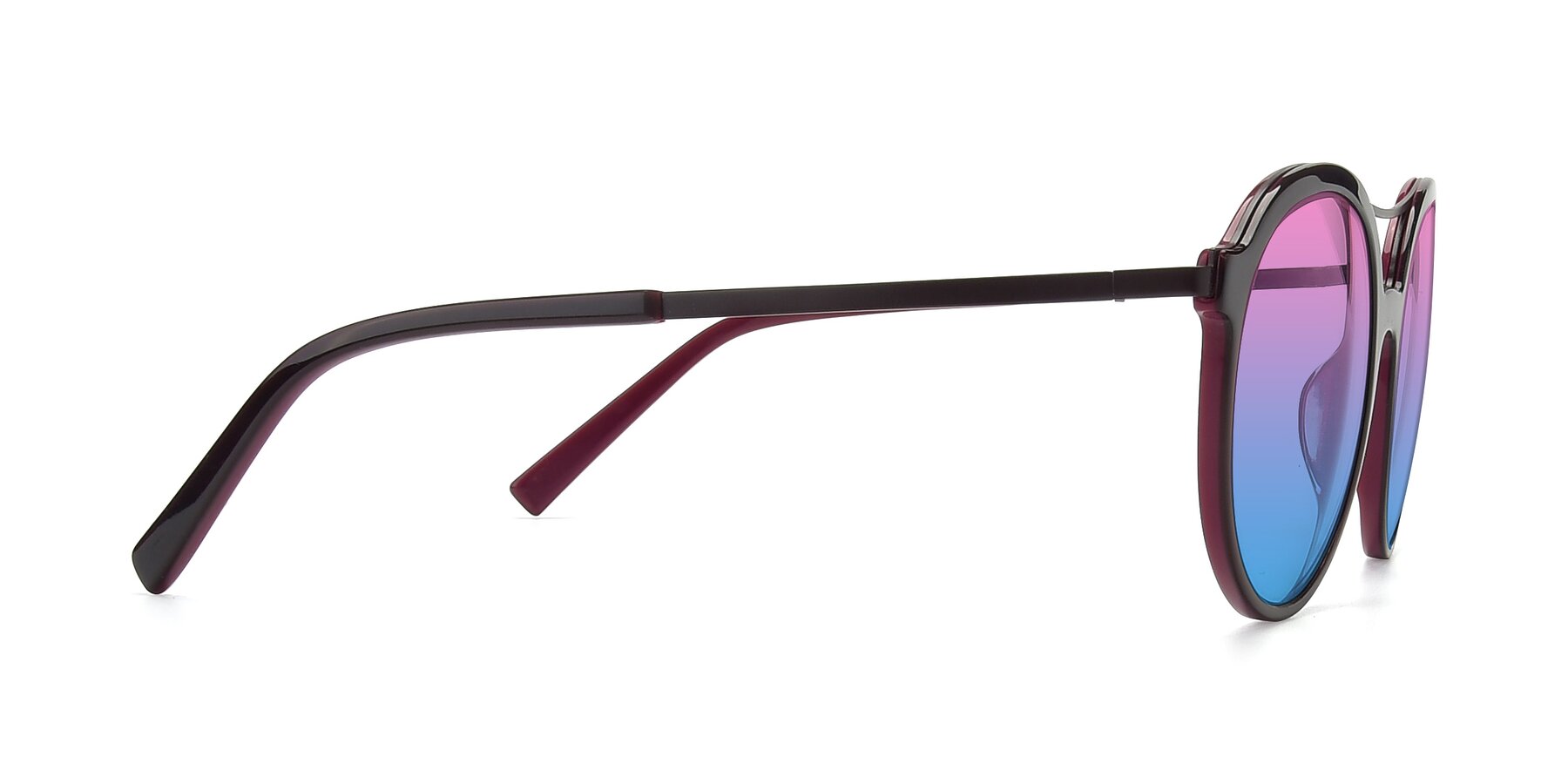 Side of 17268 in Wine with Pink / Blue Gradient Lenses