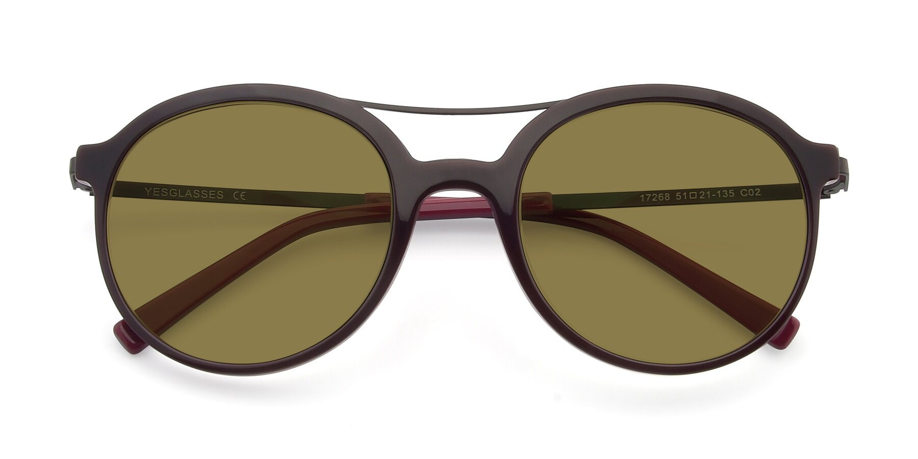 Folded Front of 17268 in Wine with Brown Polarized Lenses