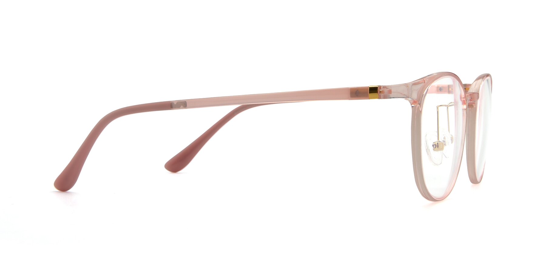 Side of S3008 in Transparent Pink with Clear Blue Light Blocking Lenses