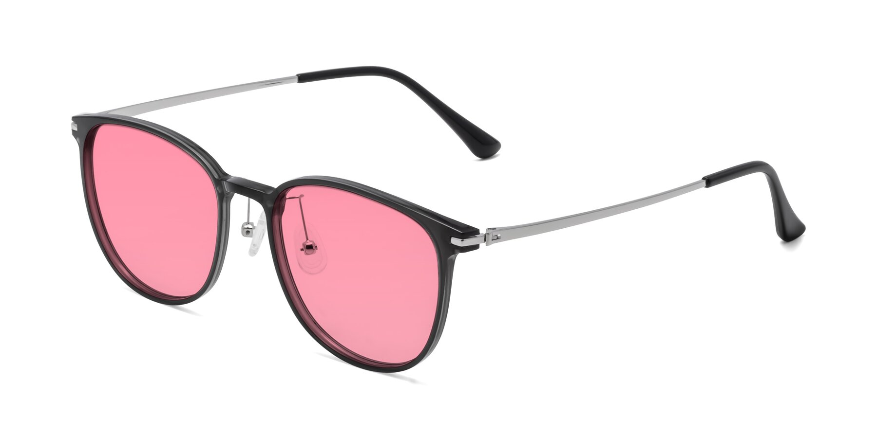 Side of Justice in Translucent Gray with Pink Tinted Lenses