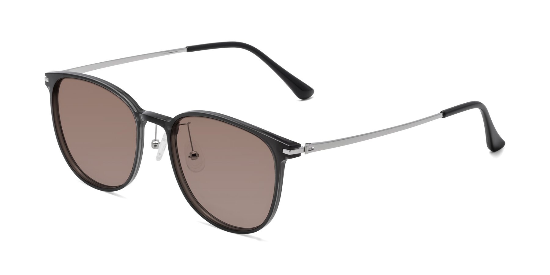 Side of Justice in Translucent Gray with Medium Brown Tinted Lenses