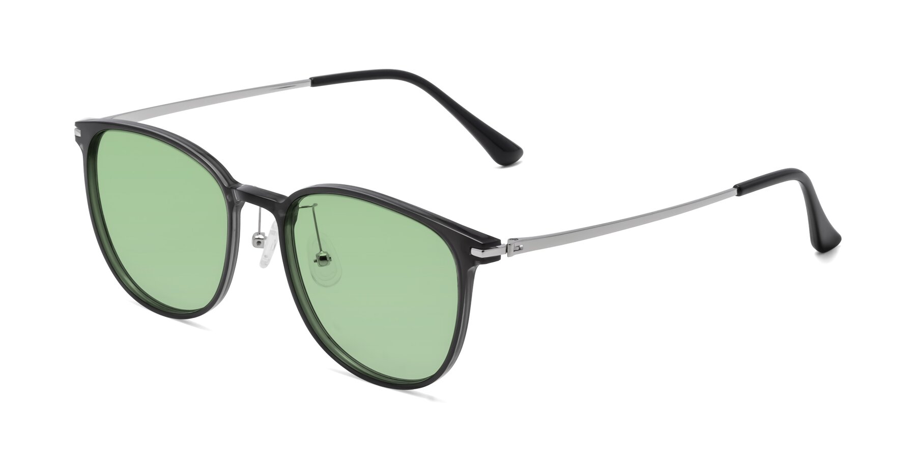Side of Justice in Translucent Gray with Medium Green Tinted Lenses