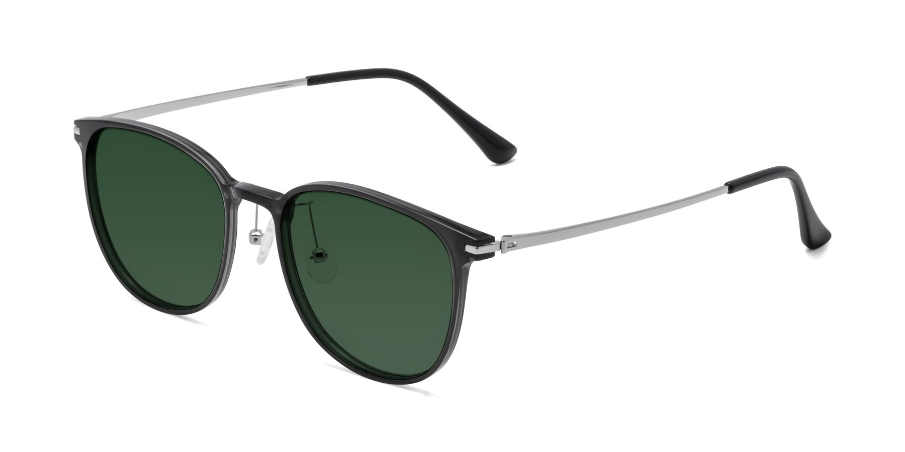 Side of Justice in Translucent Gray with Green Tinted Lenses