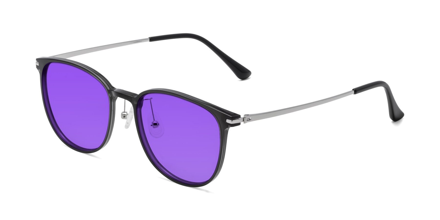 Side of Justice in Translucent Gray with Purple Tinted Lenses