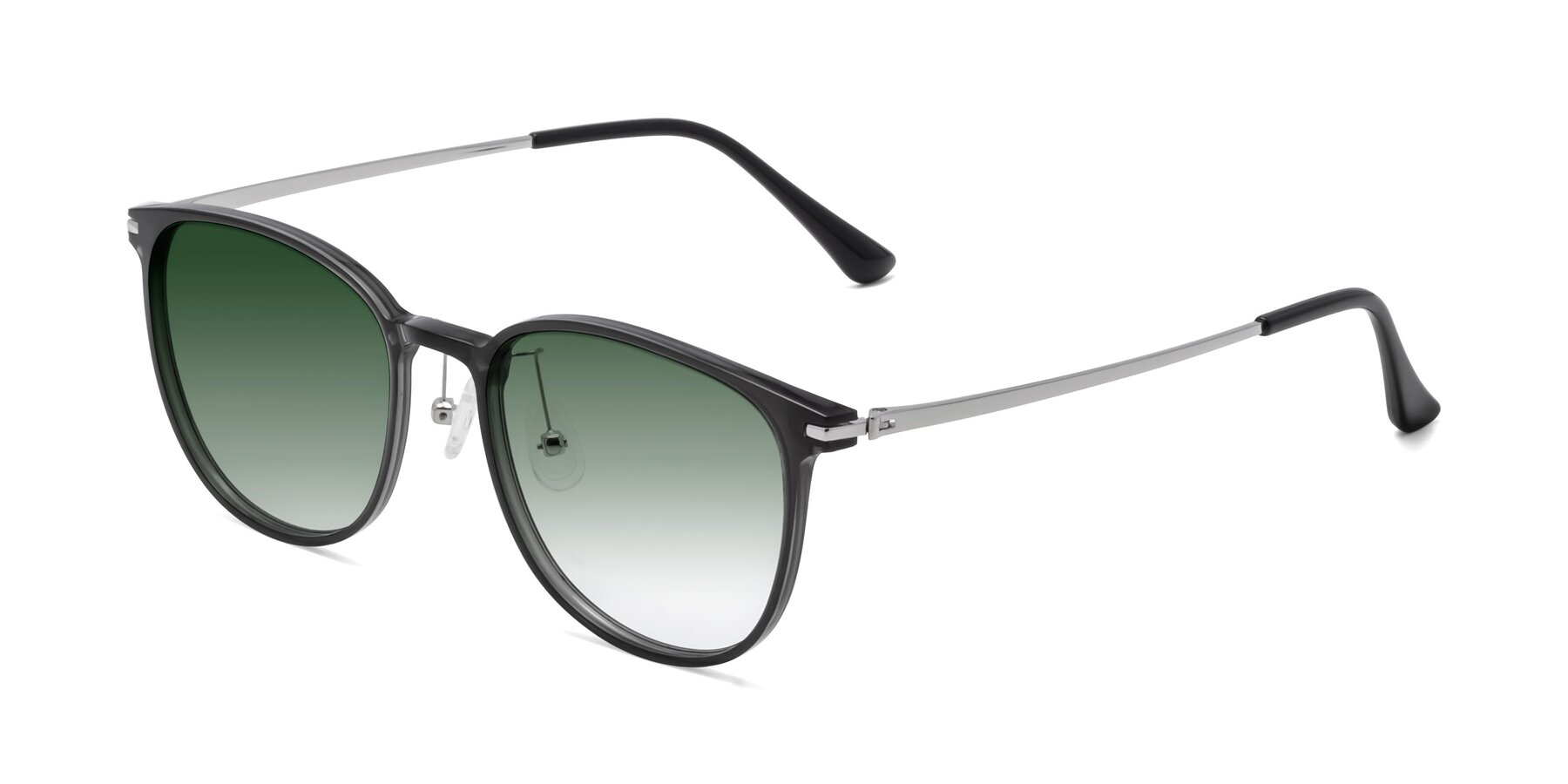 Side of Justice in Translucent Gray with Green Gradient Lenses