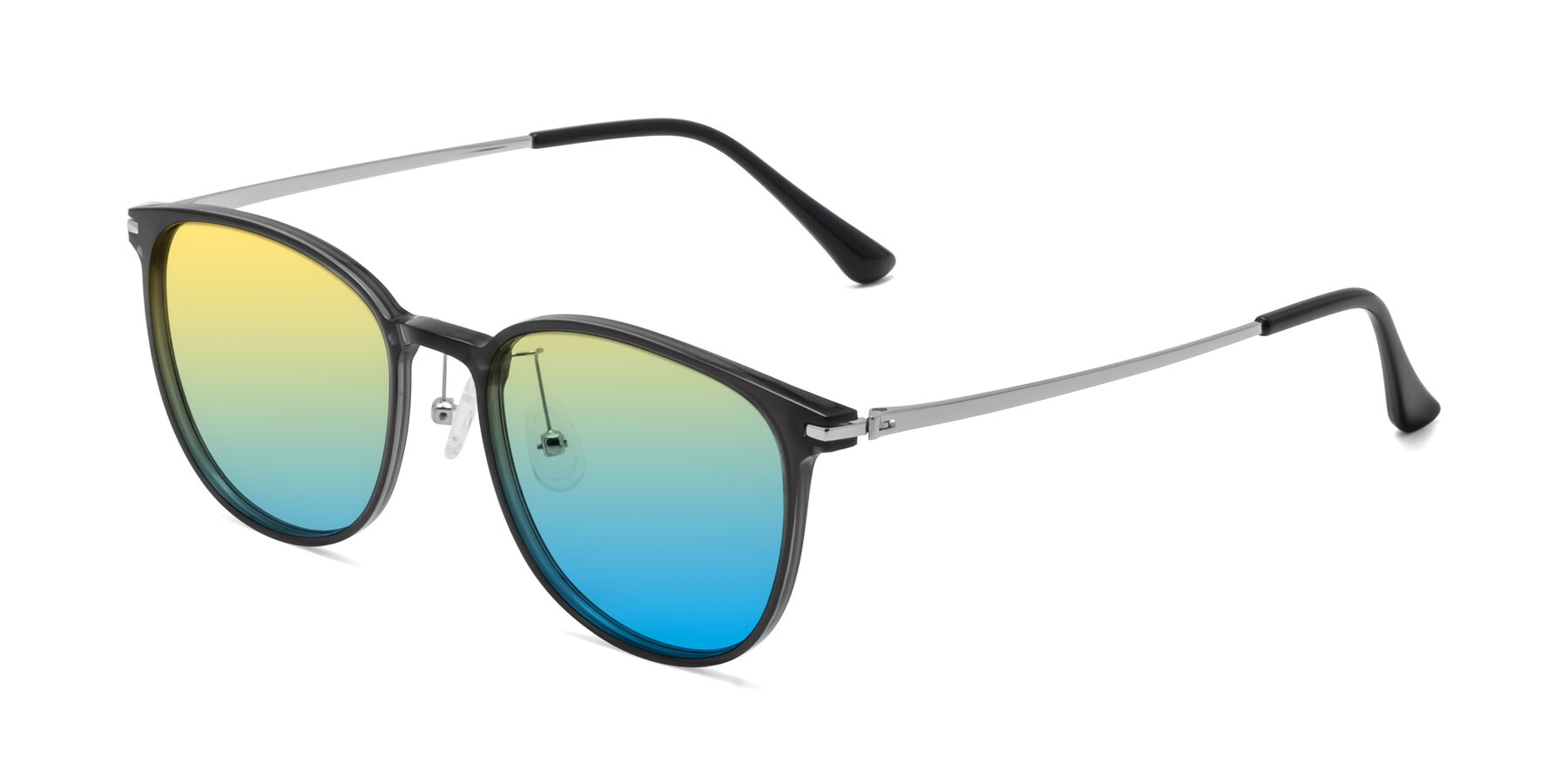 Side of Justice in Translucent Gray with Yellow / Blue Gradient Lenses