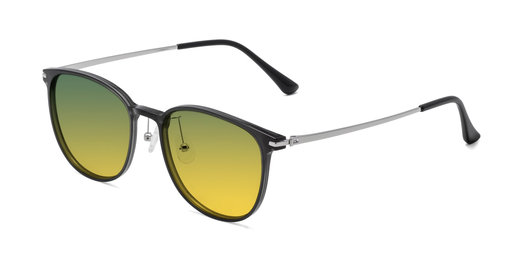 Side of Justice in Translucent Gray with Green / Yellow Gradient Lenses