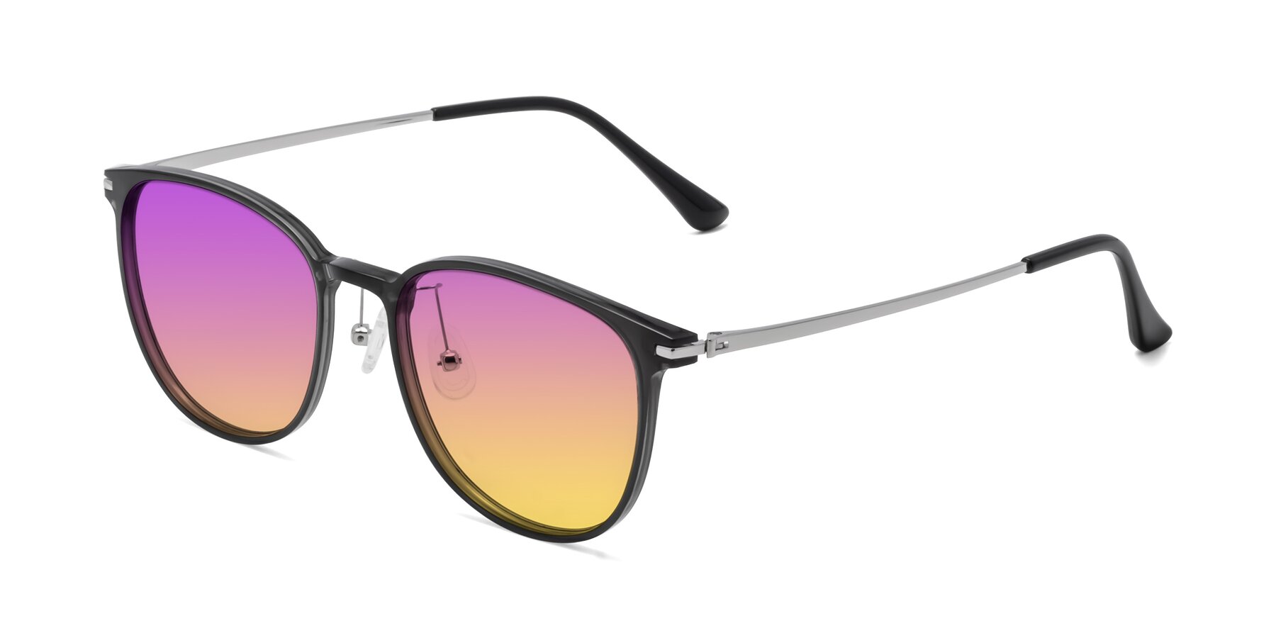 Side of Justice in Translucent Gray with Purple / Yellow Gradient Lenses