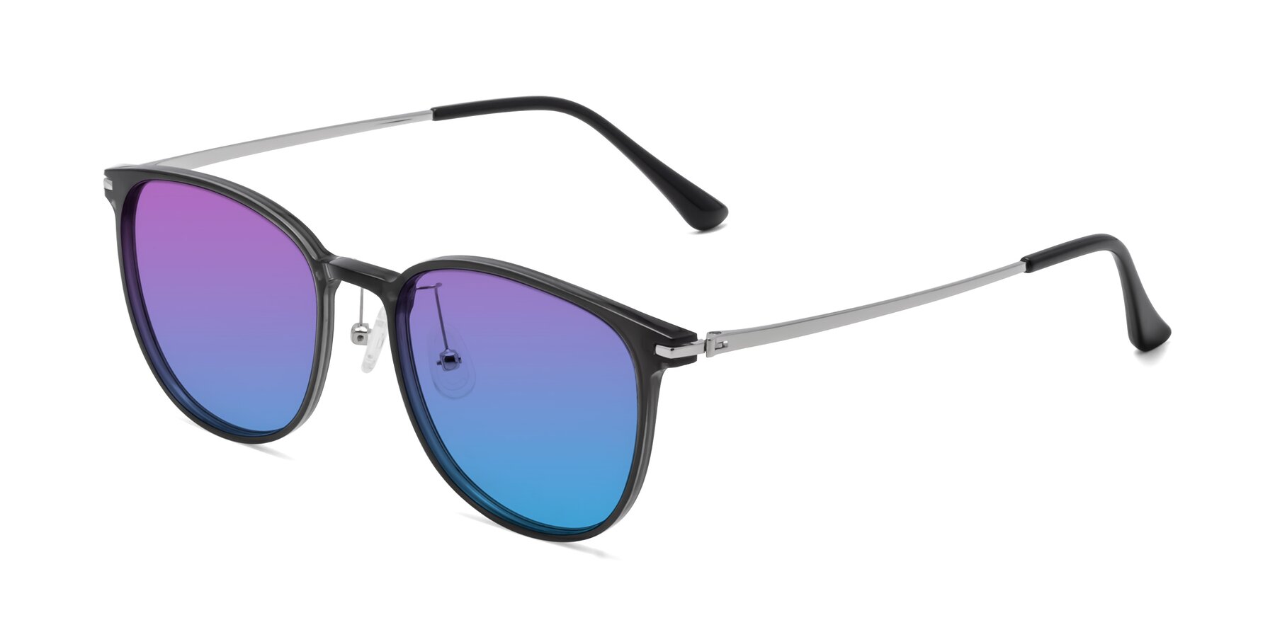 Side of Justice in Translucent Gray with Purple / Blue Gradient Lenses
