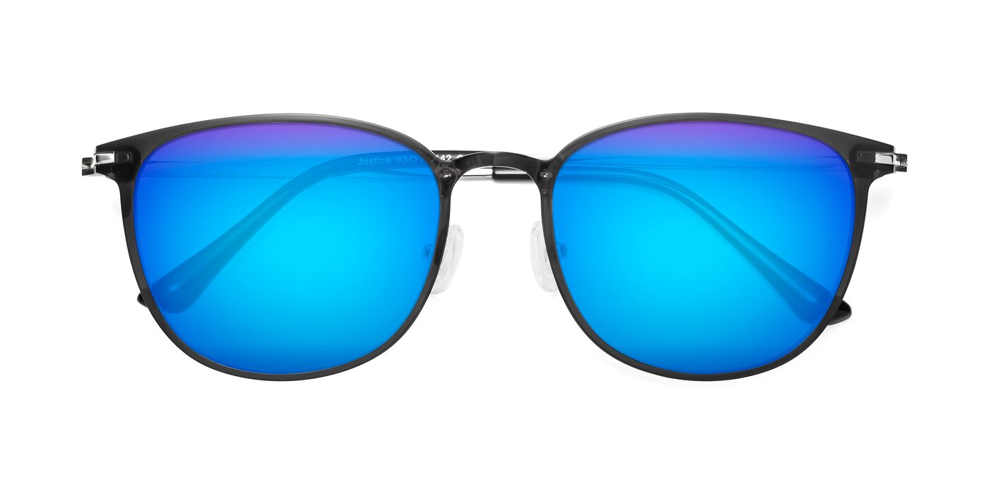 Justice - Translucent Gray Flash Mirrored Sunglasses