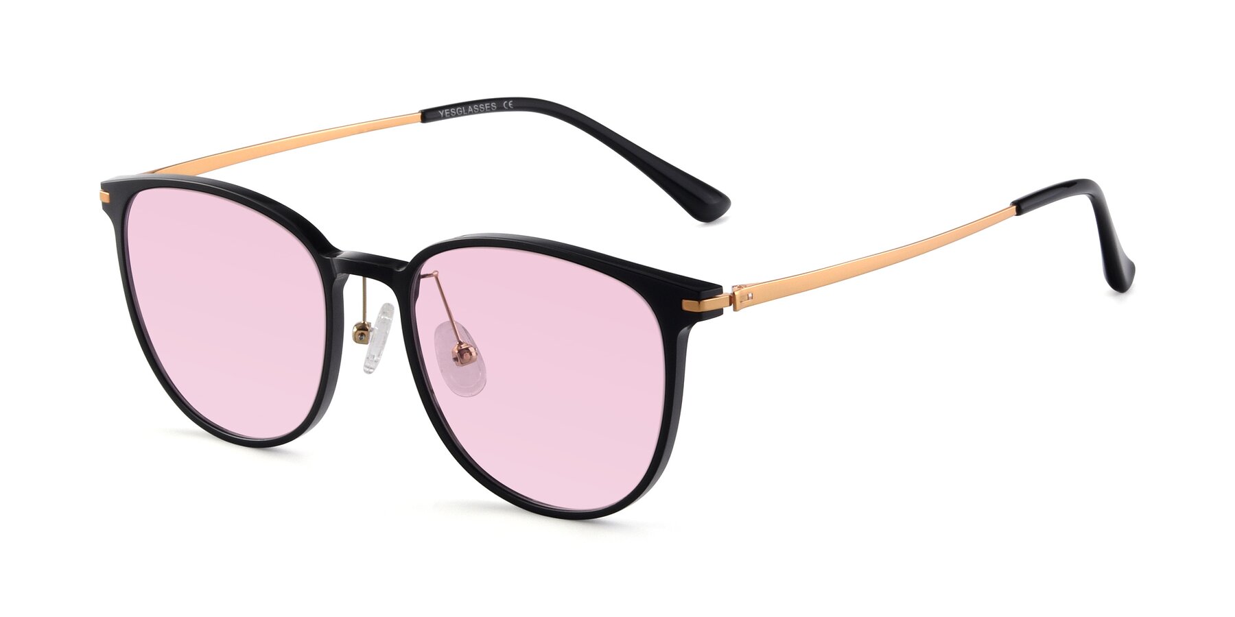 Angle of Justice in Black with Light Pink Tinted Lenses