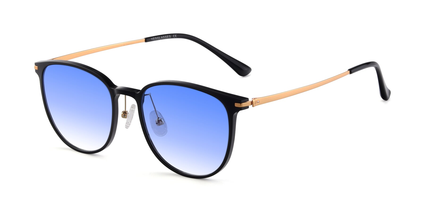 Angle of Justice in Black with Blue Gradient Lenses